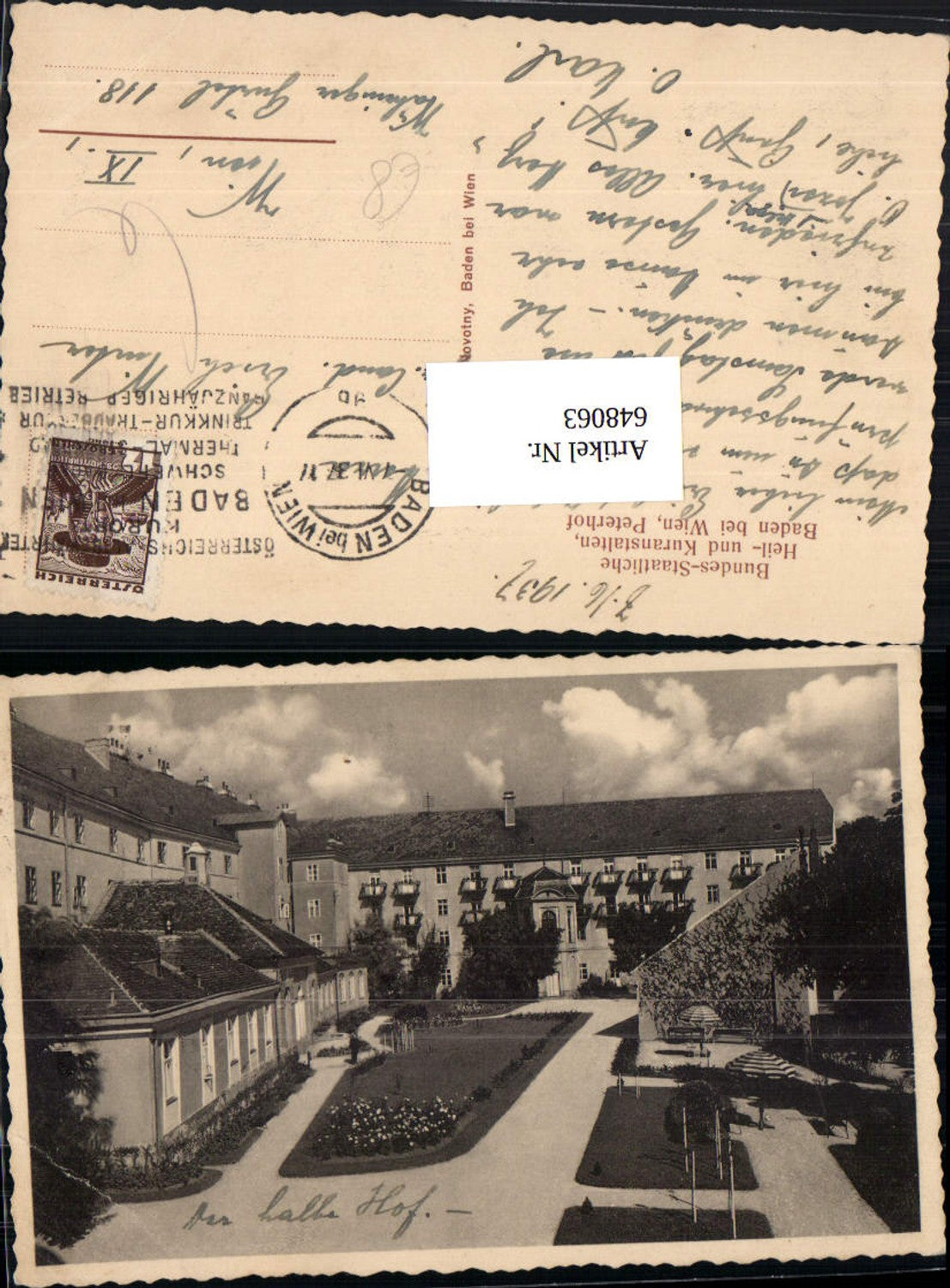 648063,Baden bei Wien Peterhof 1937