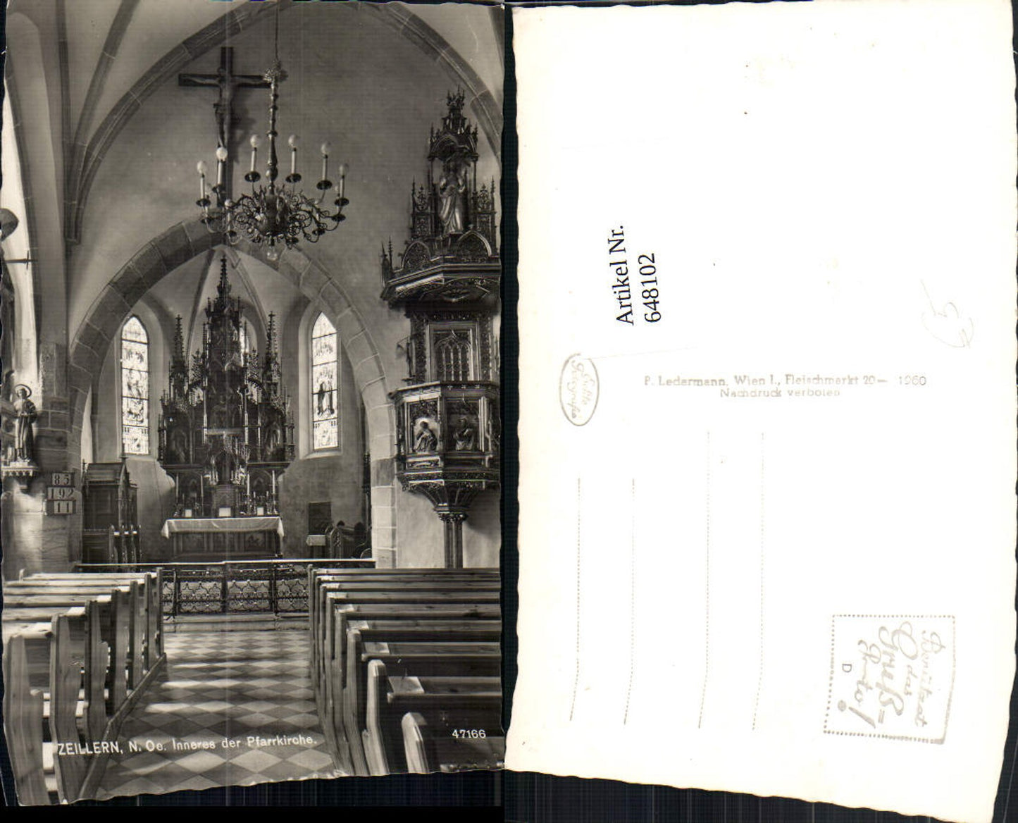 648102,Foto Ak Zeillern Inneres d. Pfarrkirche