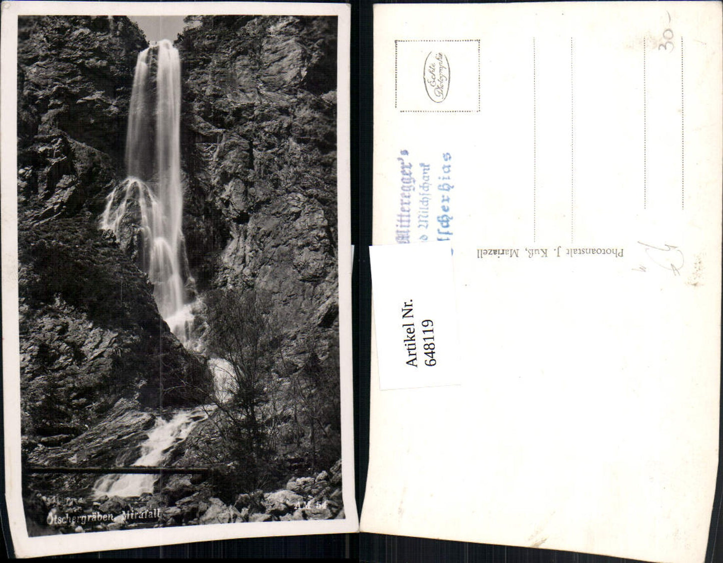 648119,Foto Ak Ötschergräben Mirafall Wasserfall b. Wienerbruck Annaberg