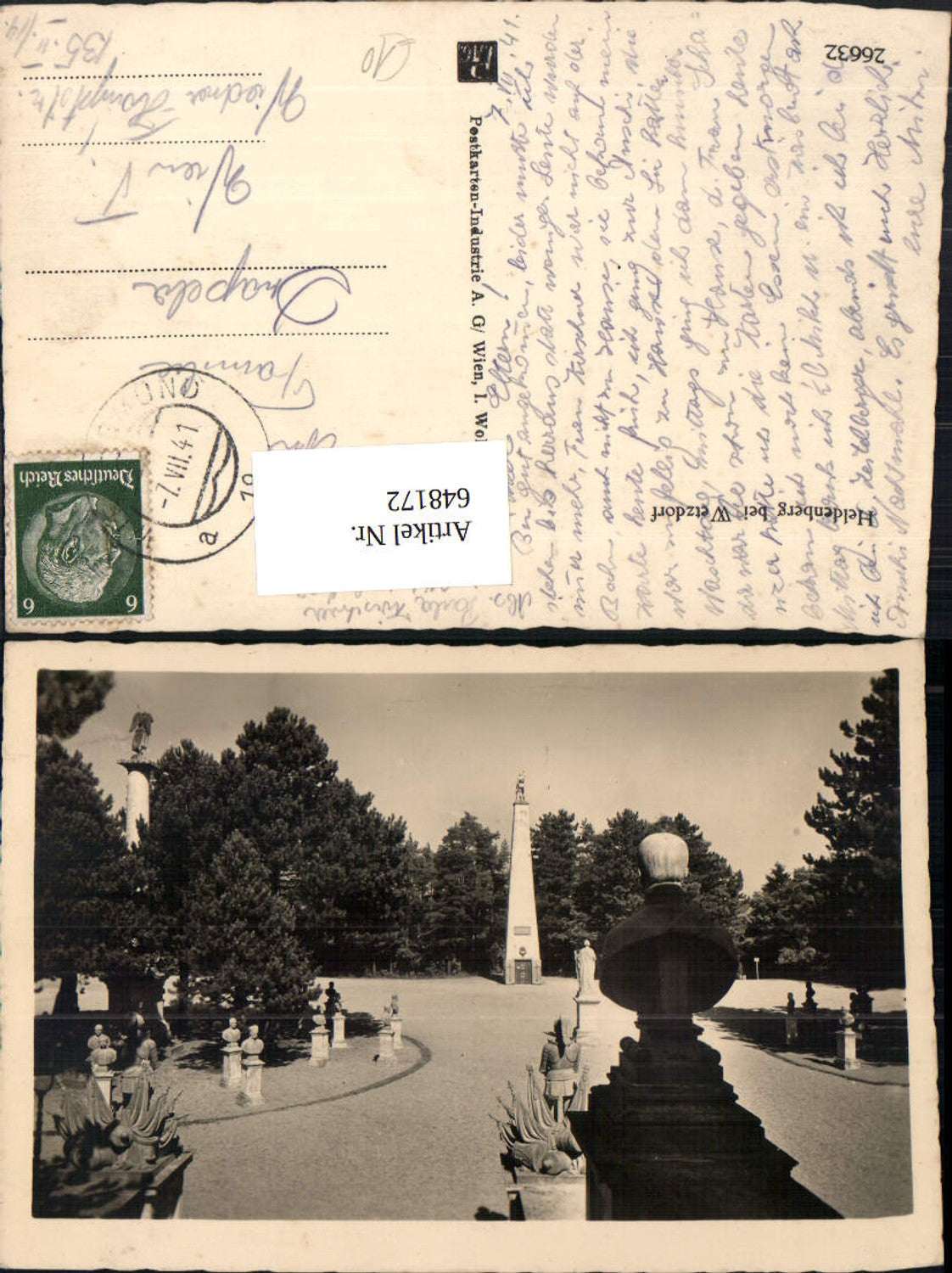648172,Foto Ak Heldenberg b. Wetzdorf Denkmal Kleinwetzdorf