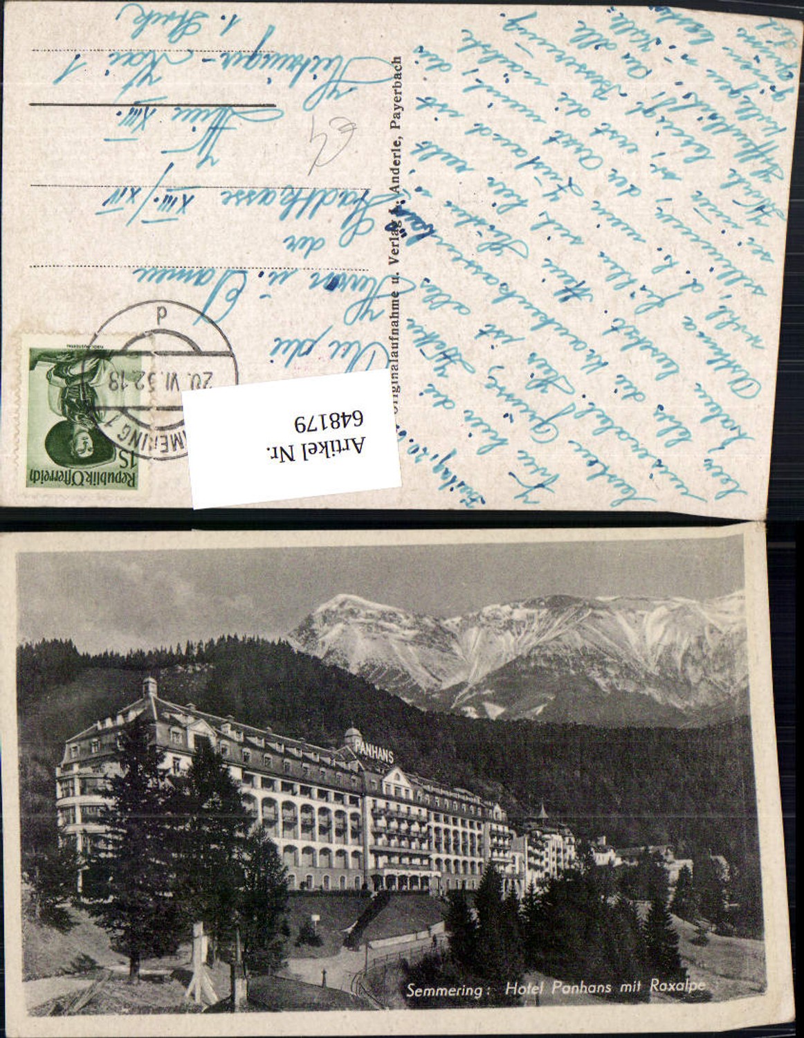 648179,Semmering Hotel Panhans m. Raxalpe