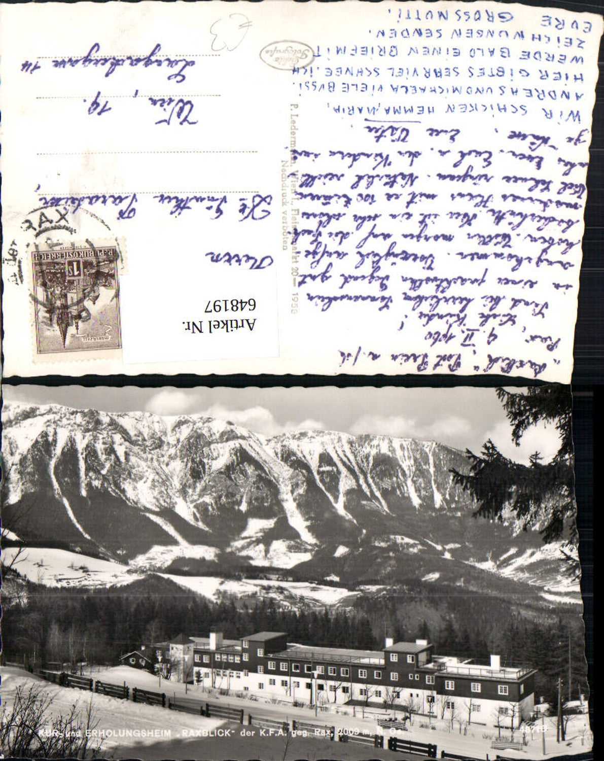 648197, Photo Ak Erholungsheim Raxblick Winter view Oberland Reichenau ad Rax