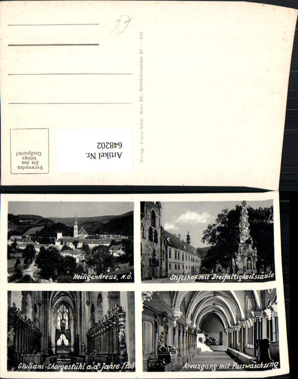 648202,Mehrbild Ak Heiligenkreuz Stiftshof Kreuzgang Chorgestühl