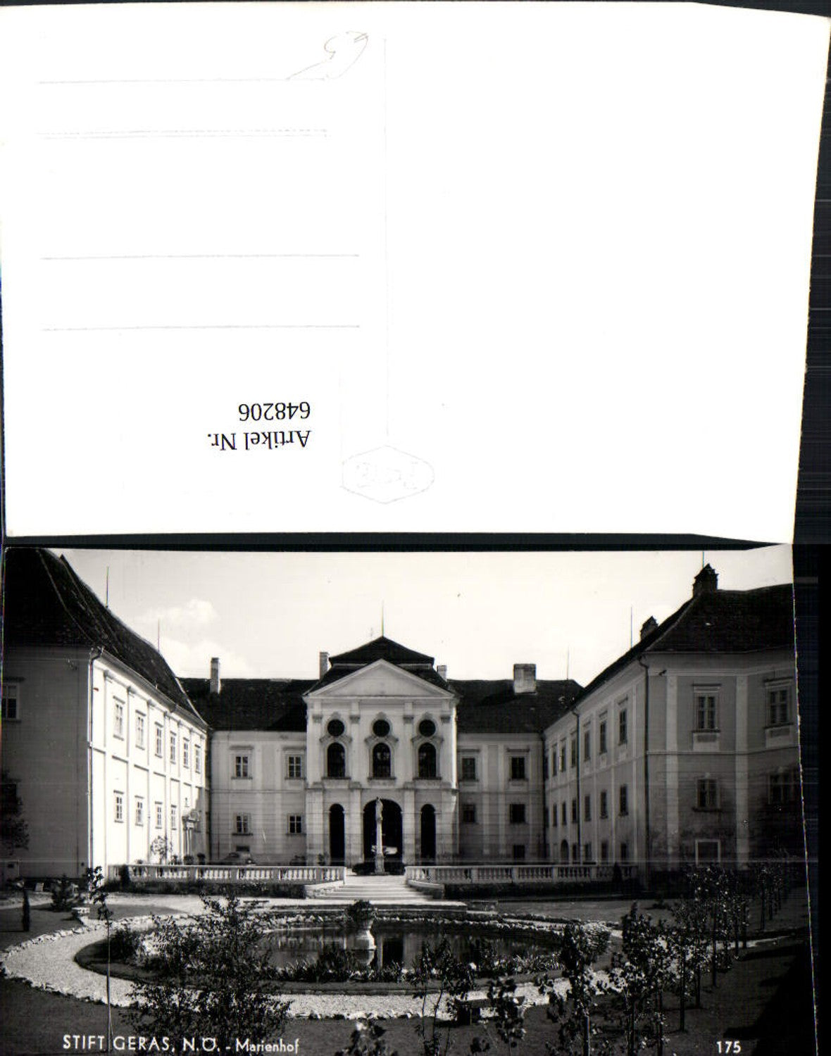 648206,Foto Ak Stift Geras Marienhof Brunnen