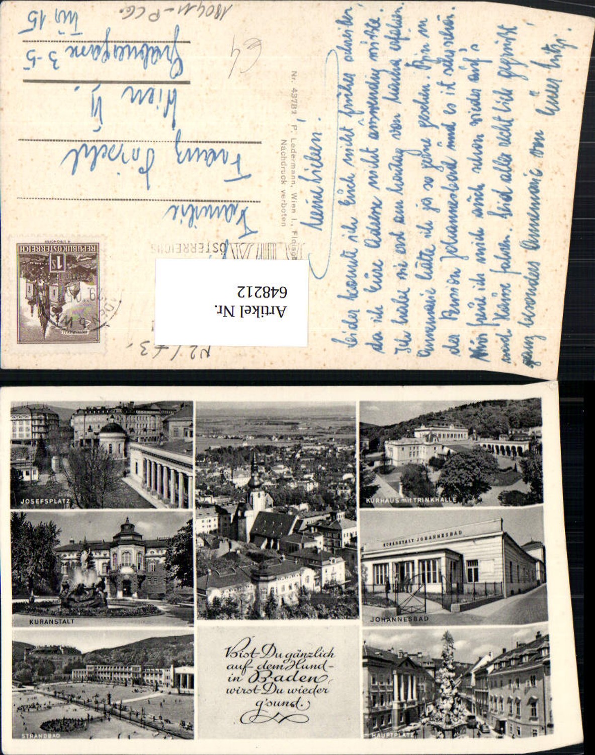 648212,Mehrbild Ak Baden Josefsplatz Kuranstalt Kurhaus Johannesbad