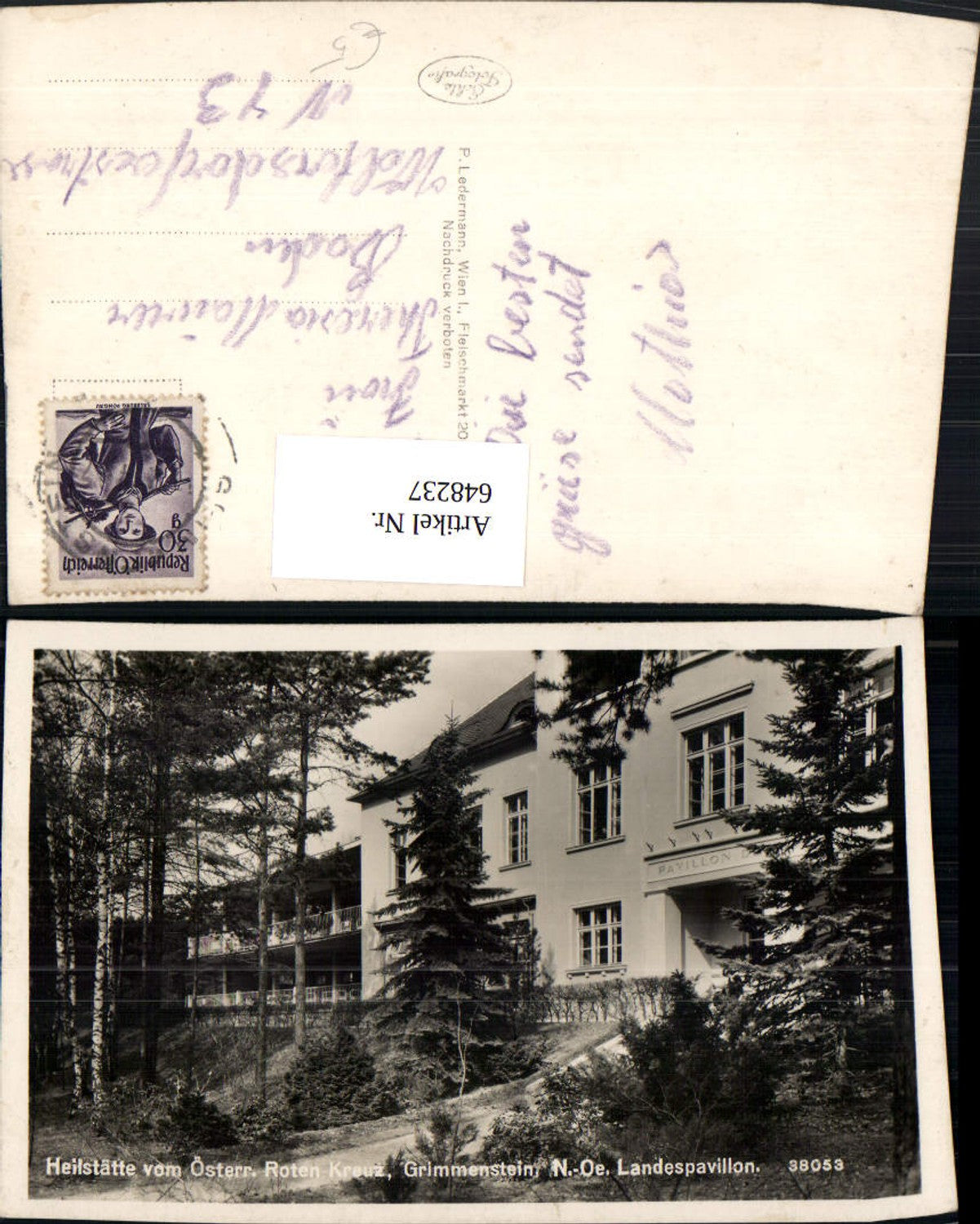 648237, Photo Ak Grimmenstein Sanatorium Austrian Red Cross State Pavilion
