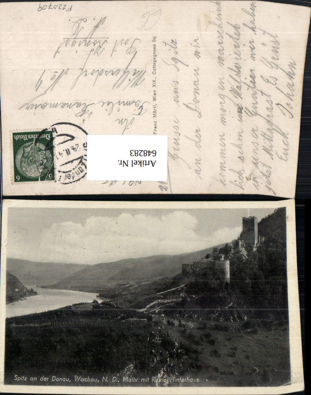 648283,Spitz a. d. Donau Motiv m. Ruine Hinterhaus Wachau