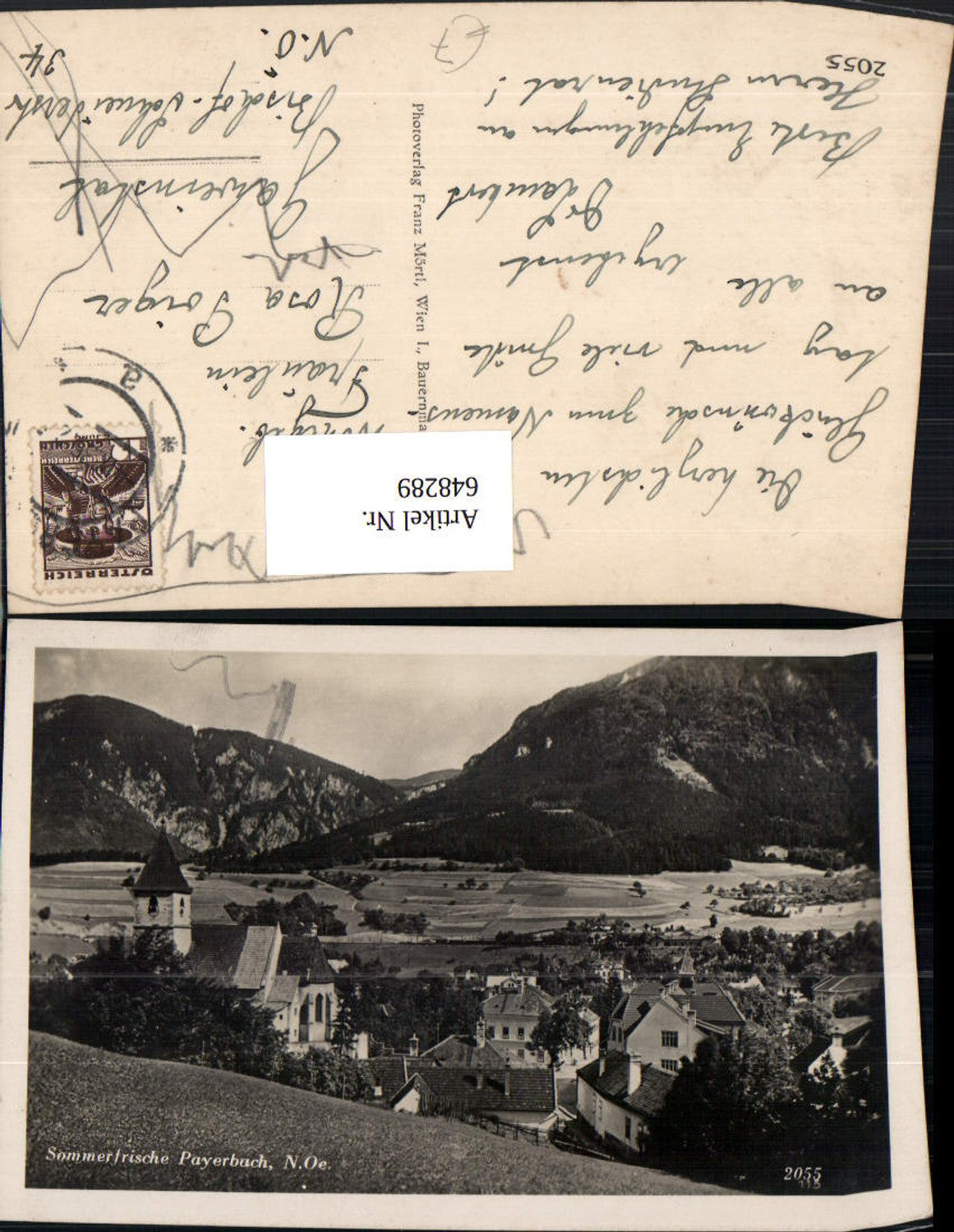 648289,Foto Ak Payerbach Ansicht m. Kirche