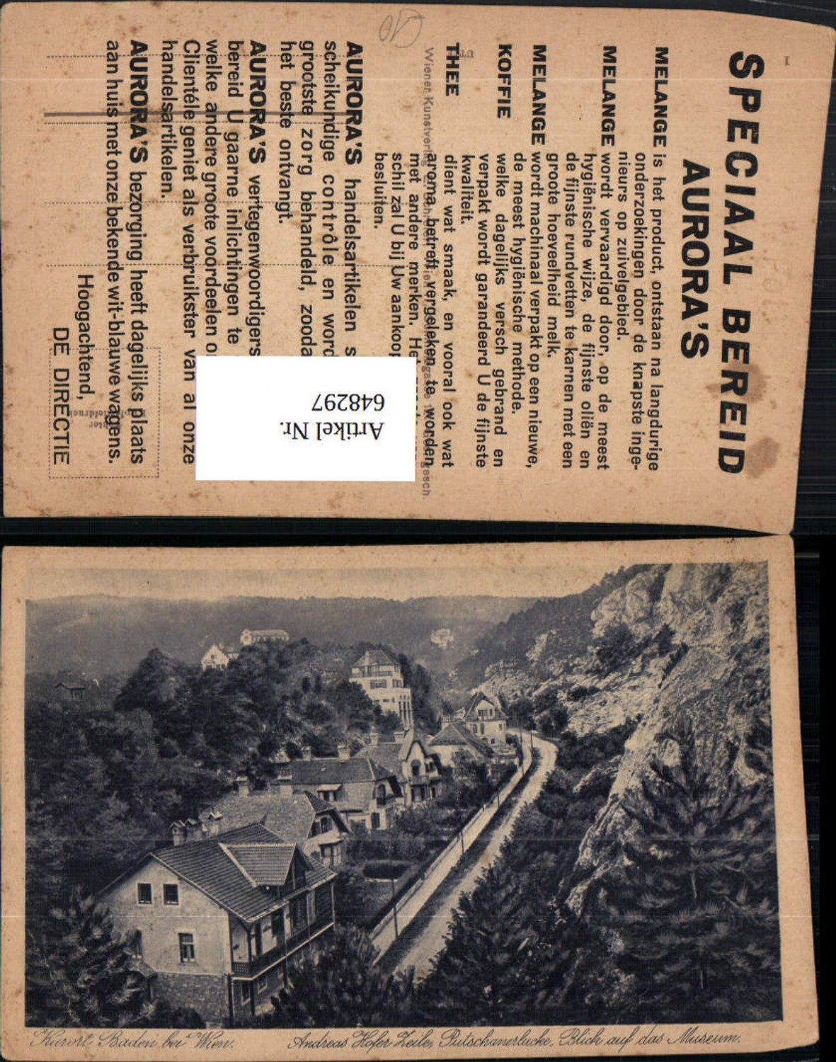 648297,Baden b. Wien Andreas-Hofer-Zeile Rutschanerlucke Blick auf d. Museum