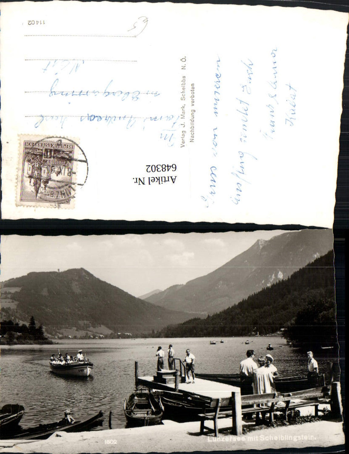648302,Foto Ak Lunzersee m. Scheiblingstein Schiff Boote Lunz a. See
