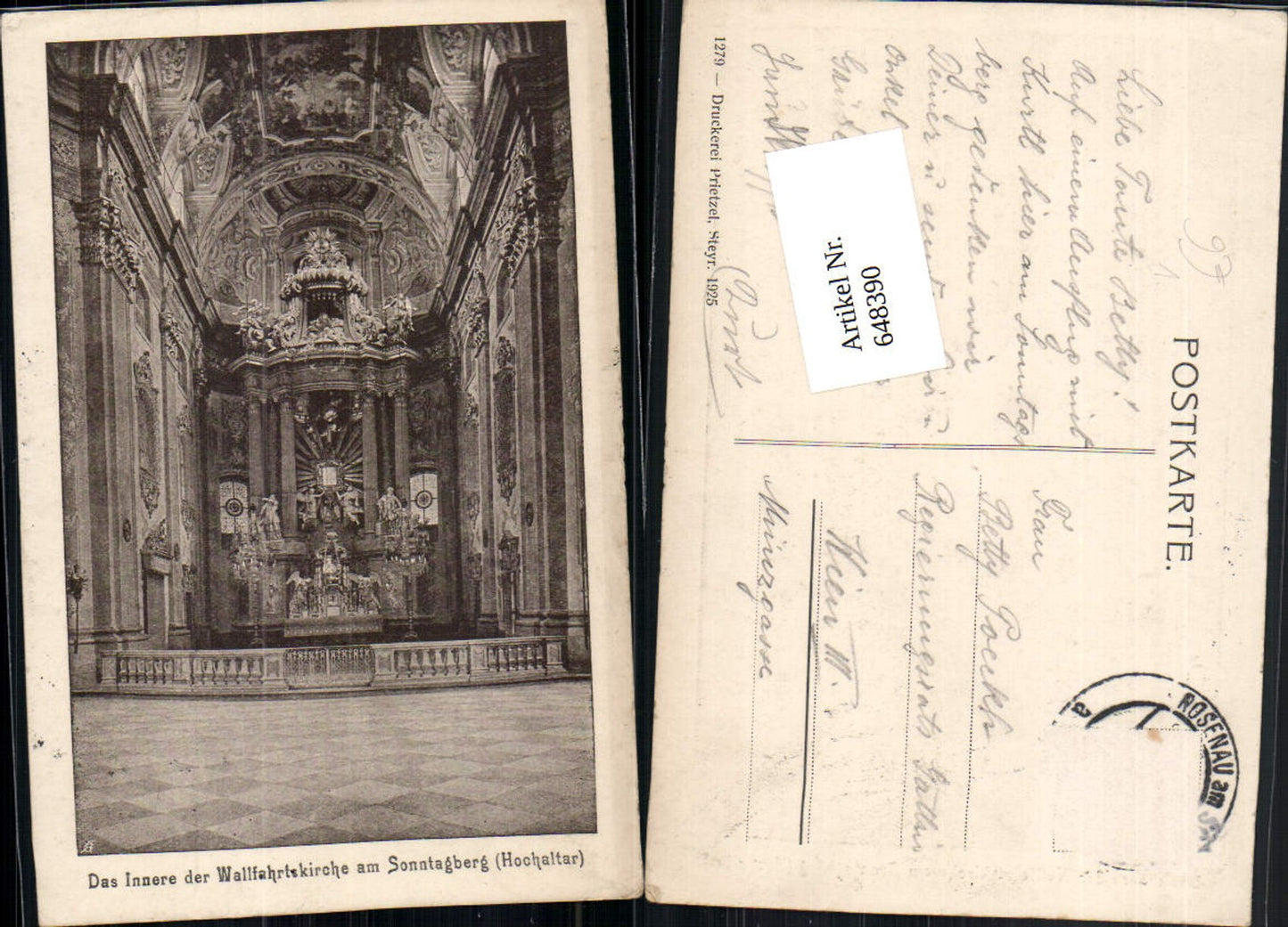 648390,Sonntagberg Altar Rosenau Kematen