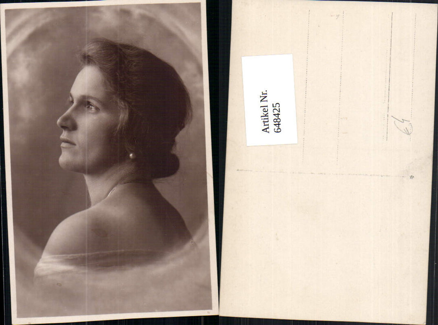 648425,Foto-AK Fotokunst Frau Portrait Ohrringe Schmuck Erotik