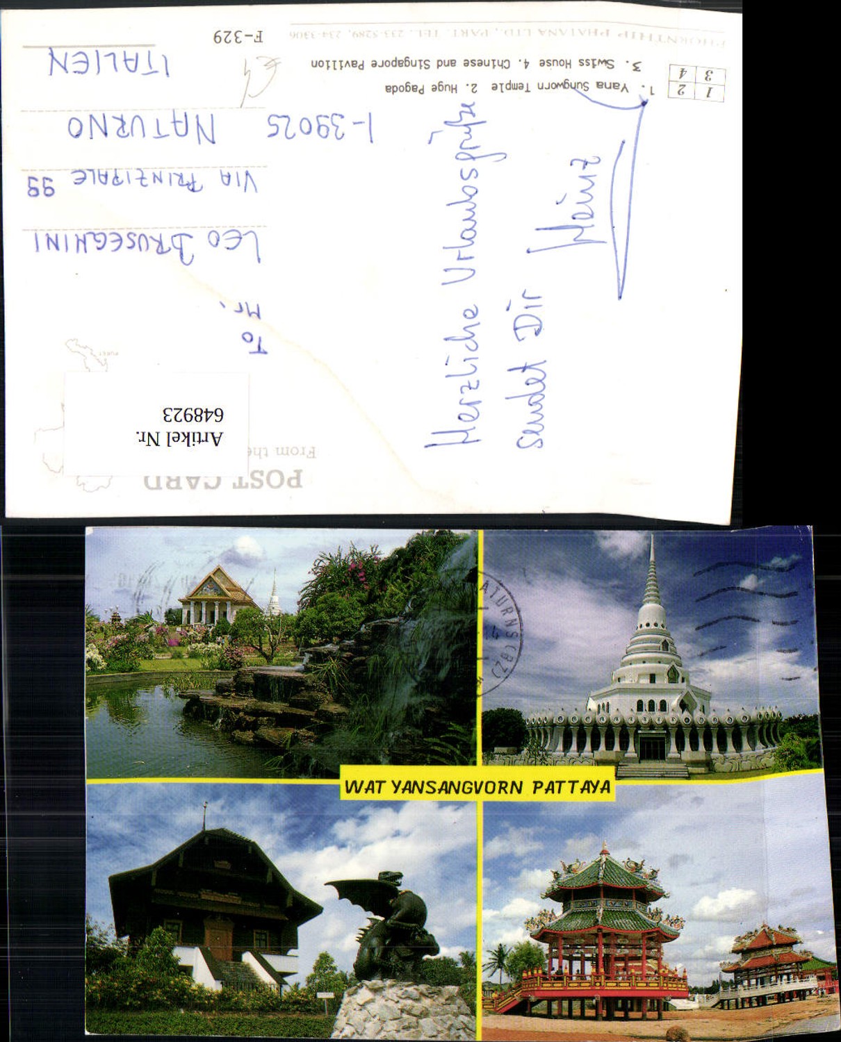648923,Mehrbild Ak Thailand Yana Sungworn Temple Huge Pagoda Swiss House Pavilion