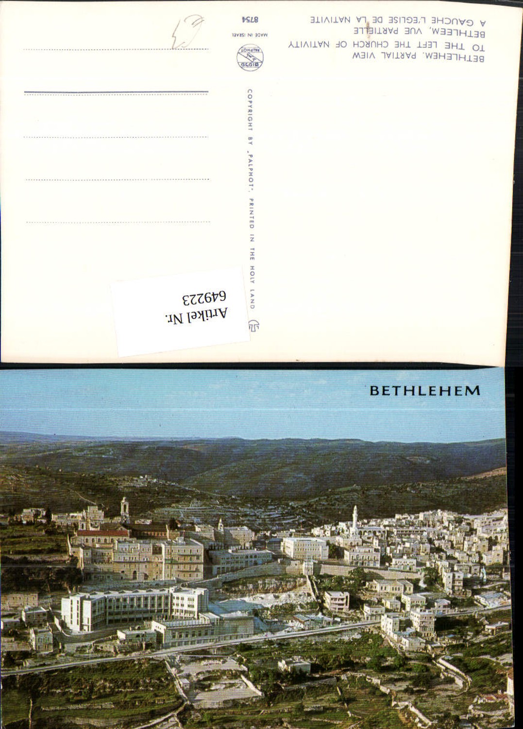 649223,Bethlehem Partial View to the left the Church of Nativity Israel