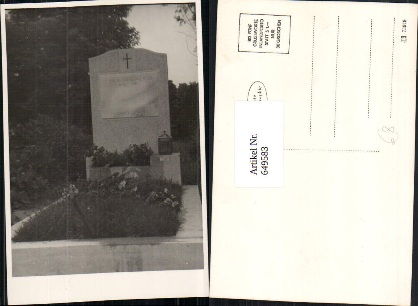 649583,Foto-AK Grab Karl Hlawinka Friedhof Tod
