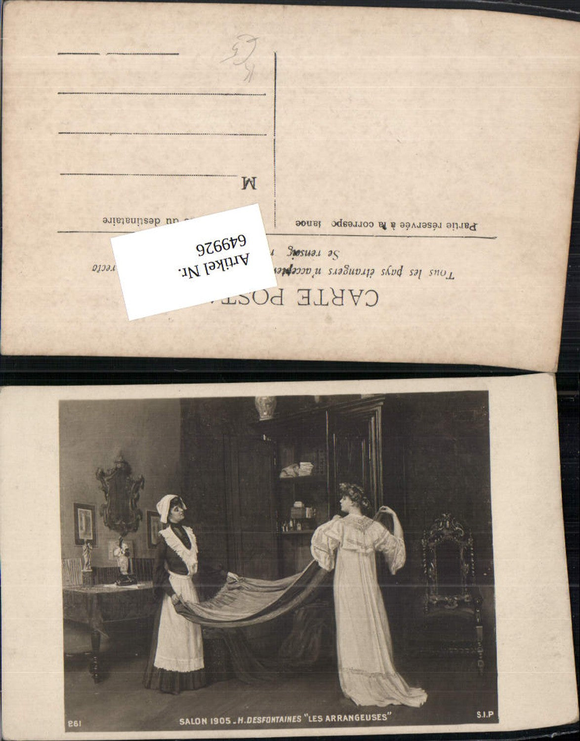 649926,Künstler AK H. Desfontaines Kleid Frau Les Arrangeuses