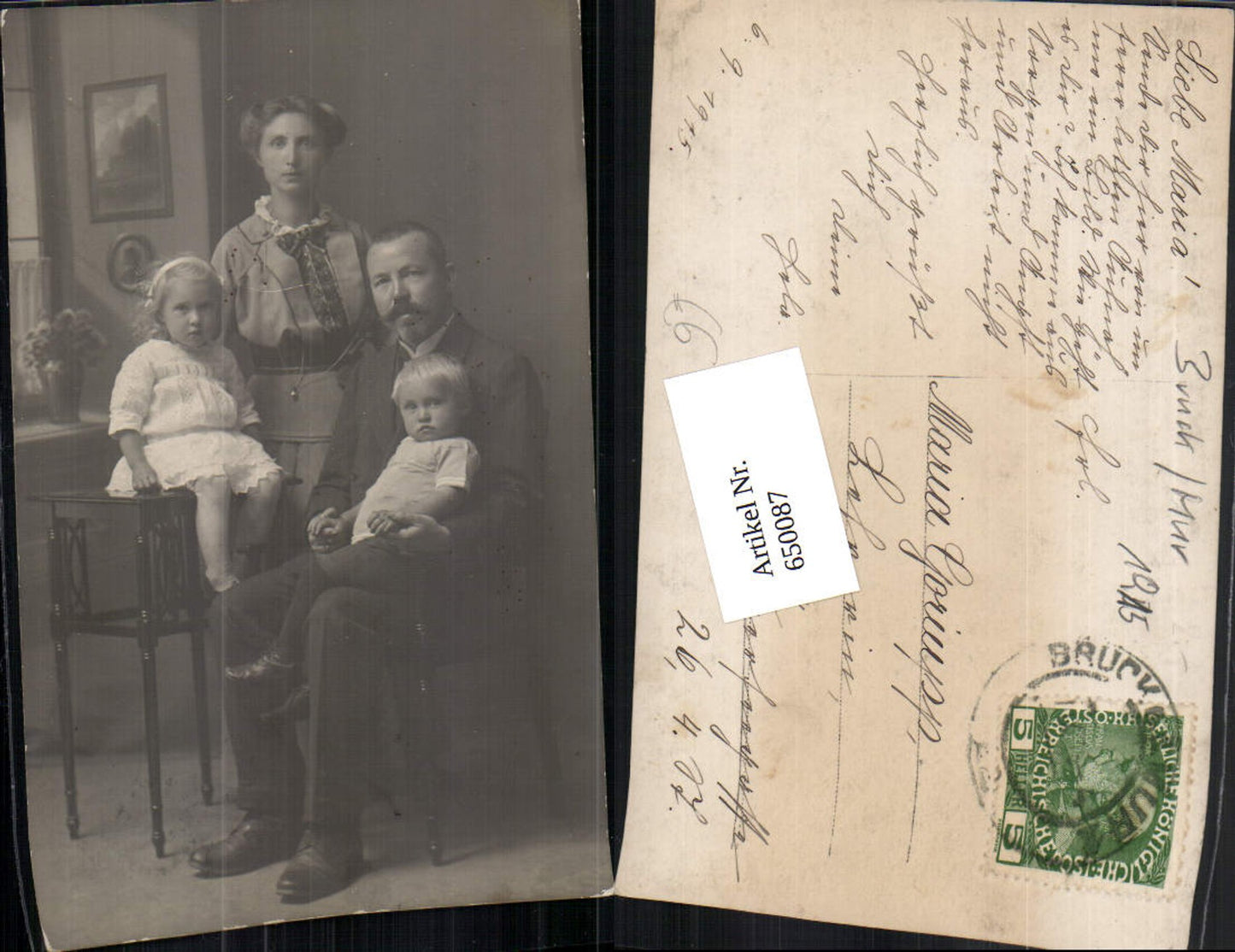 650087,Foto-AK Bruck an der Mur Familie Kinder Frau Mann