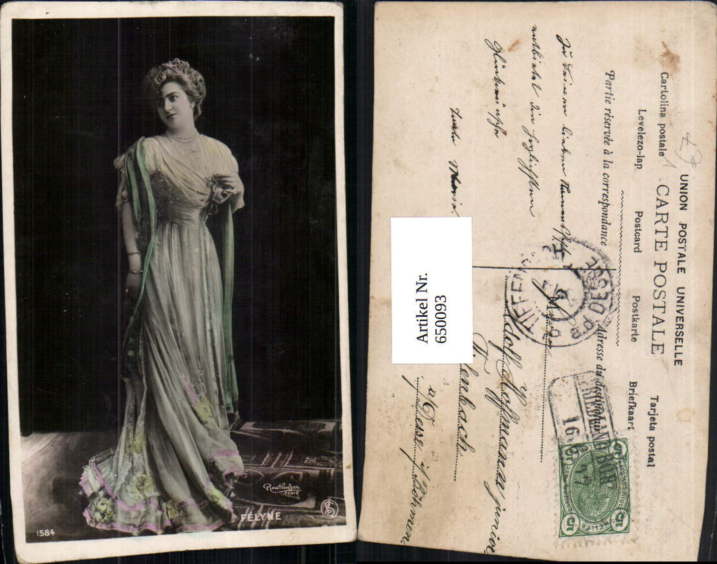 650093, Photo-AK Woman Dress Glamour pub Reutlinger Paris