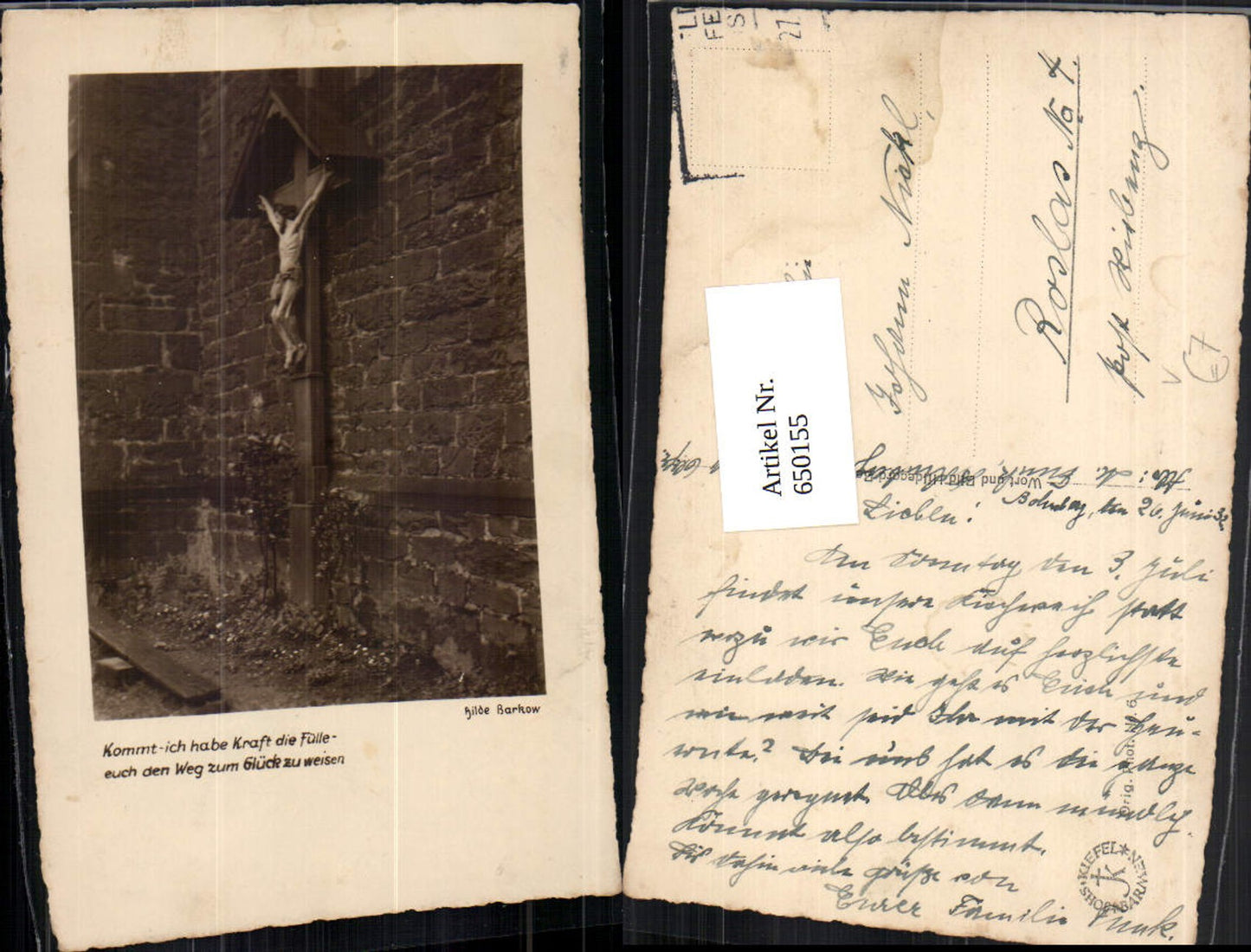 650155,Fotokunst Hilde Barkow Marterl Kreuz Friedhof Wand