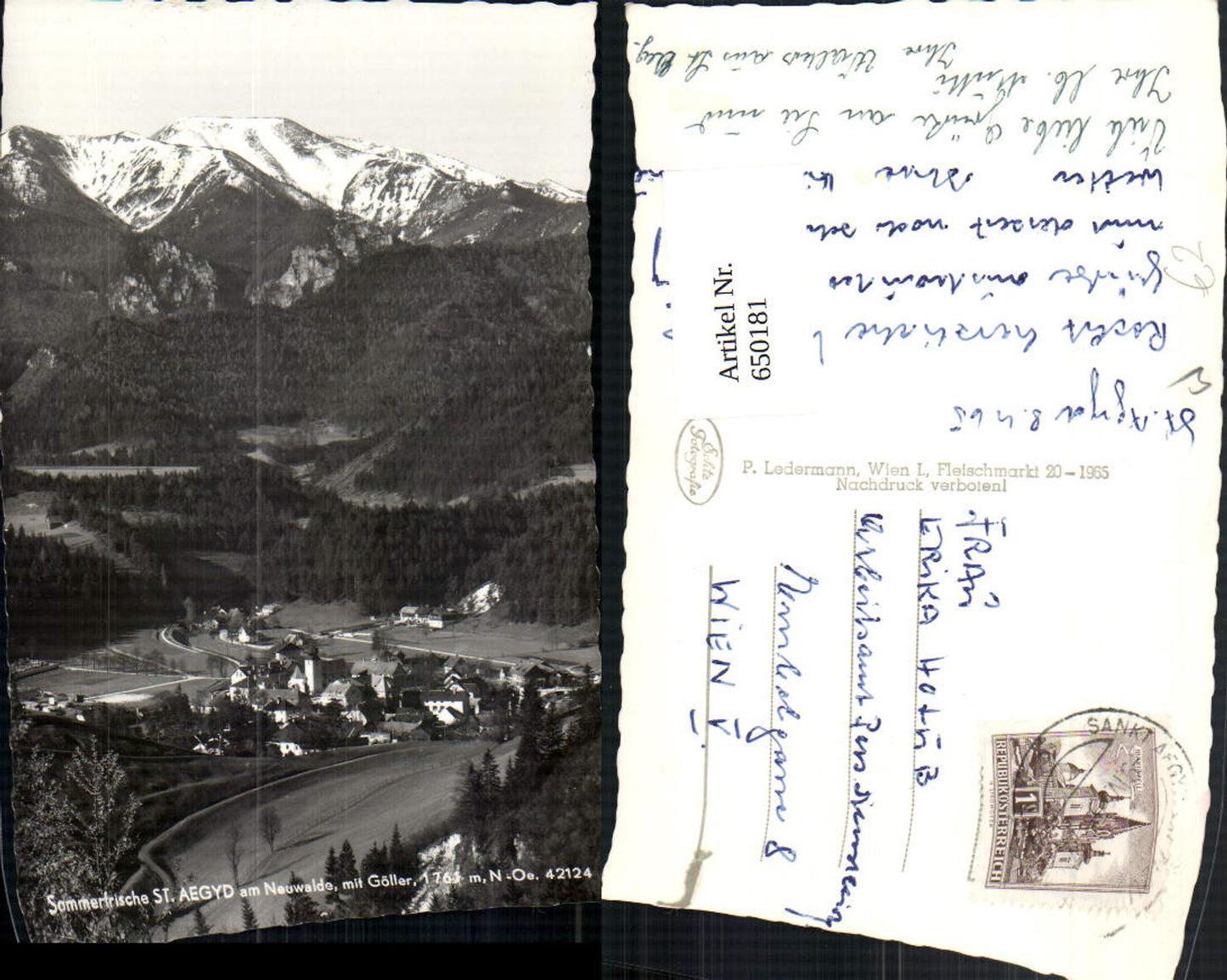 650181,Foto Ak St. Aegyd am Neuwalde mit Göller