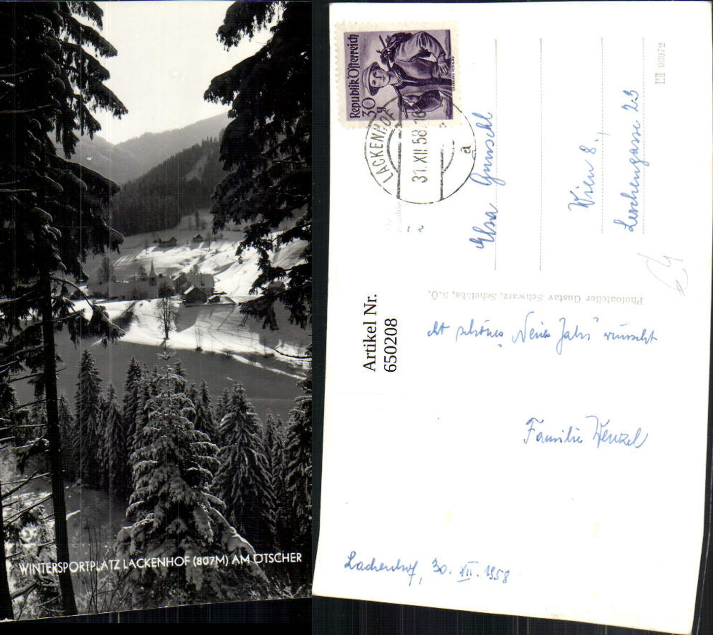 650208,Foto Ak Lackenhof am Ötscher Gaming Winteransicht