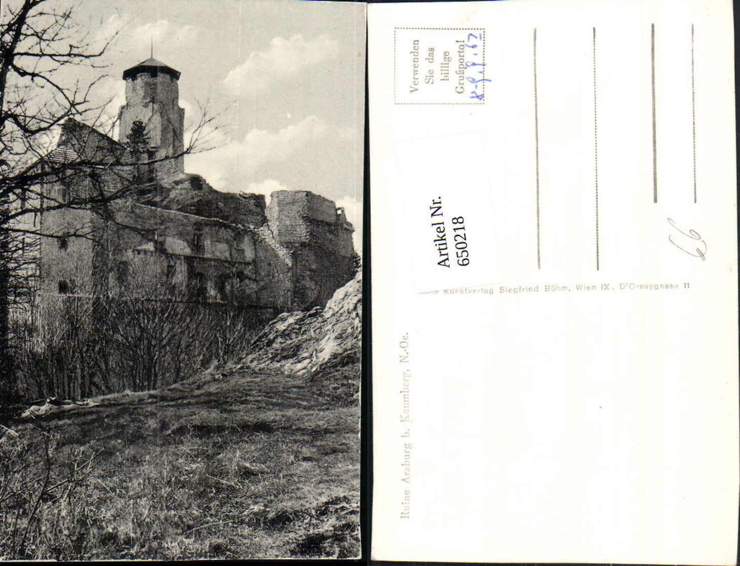 650218,Foto Ak Ruine Araburg b. Kaumberg