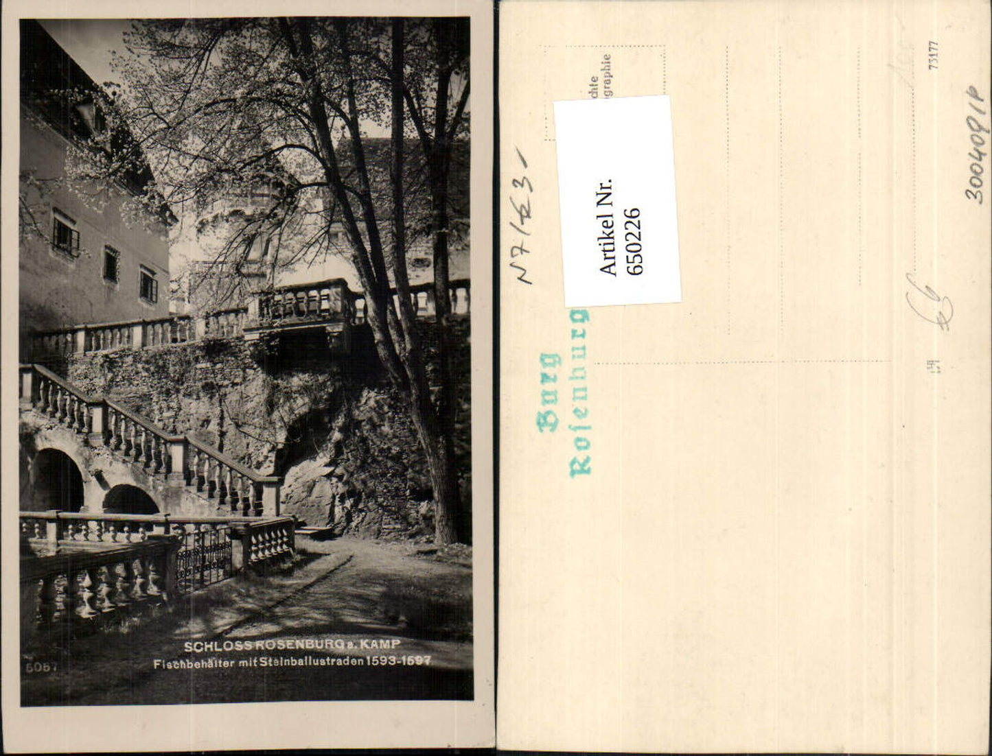 650226,Foto Ak Schloss Rosenburg a. Kamp Fischbehälter Rosenburg-Mold