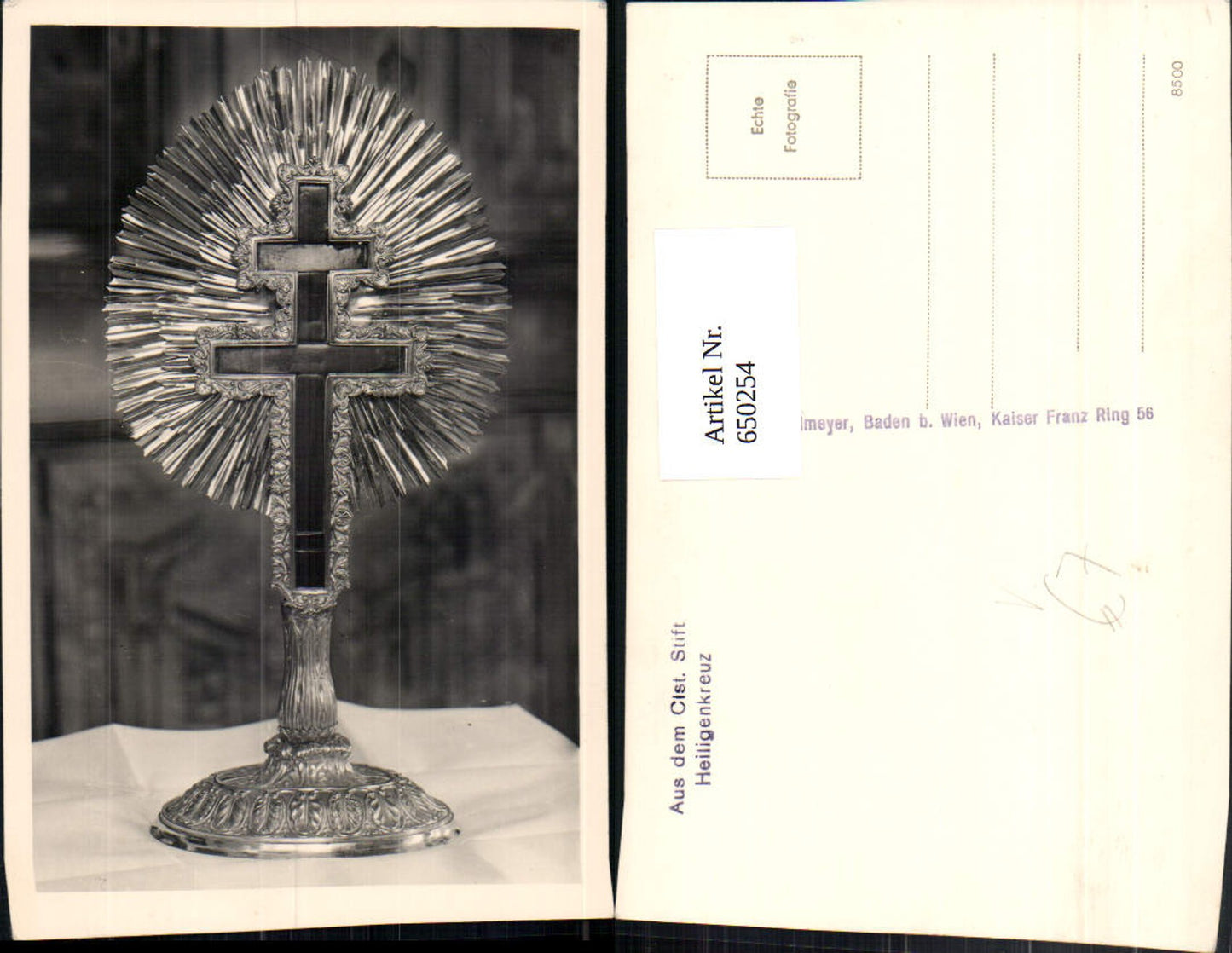 650254,Foto Ak Aus dem Zisterzienser Stift Heiligenkreuz Monstranz pub Brühlmeyer