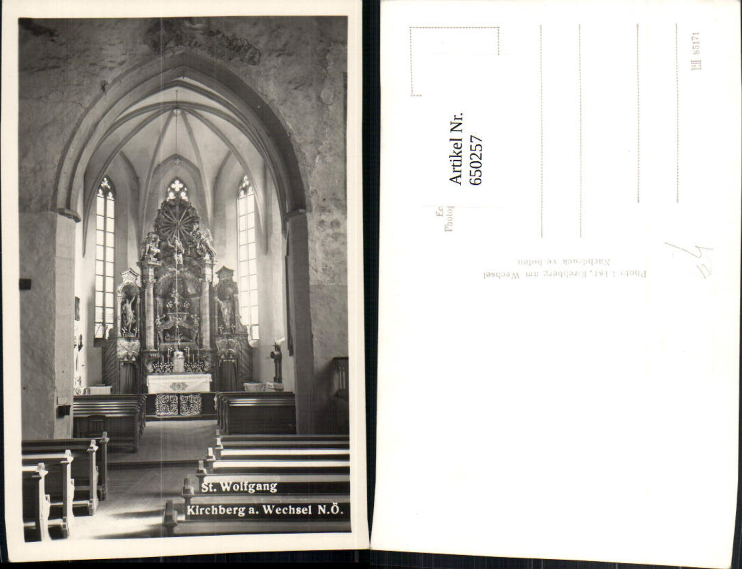 650257,Foto Ak Kirche St Wolfgang Kirchberg a. Wechsel Innenansicht
