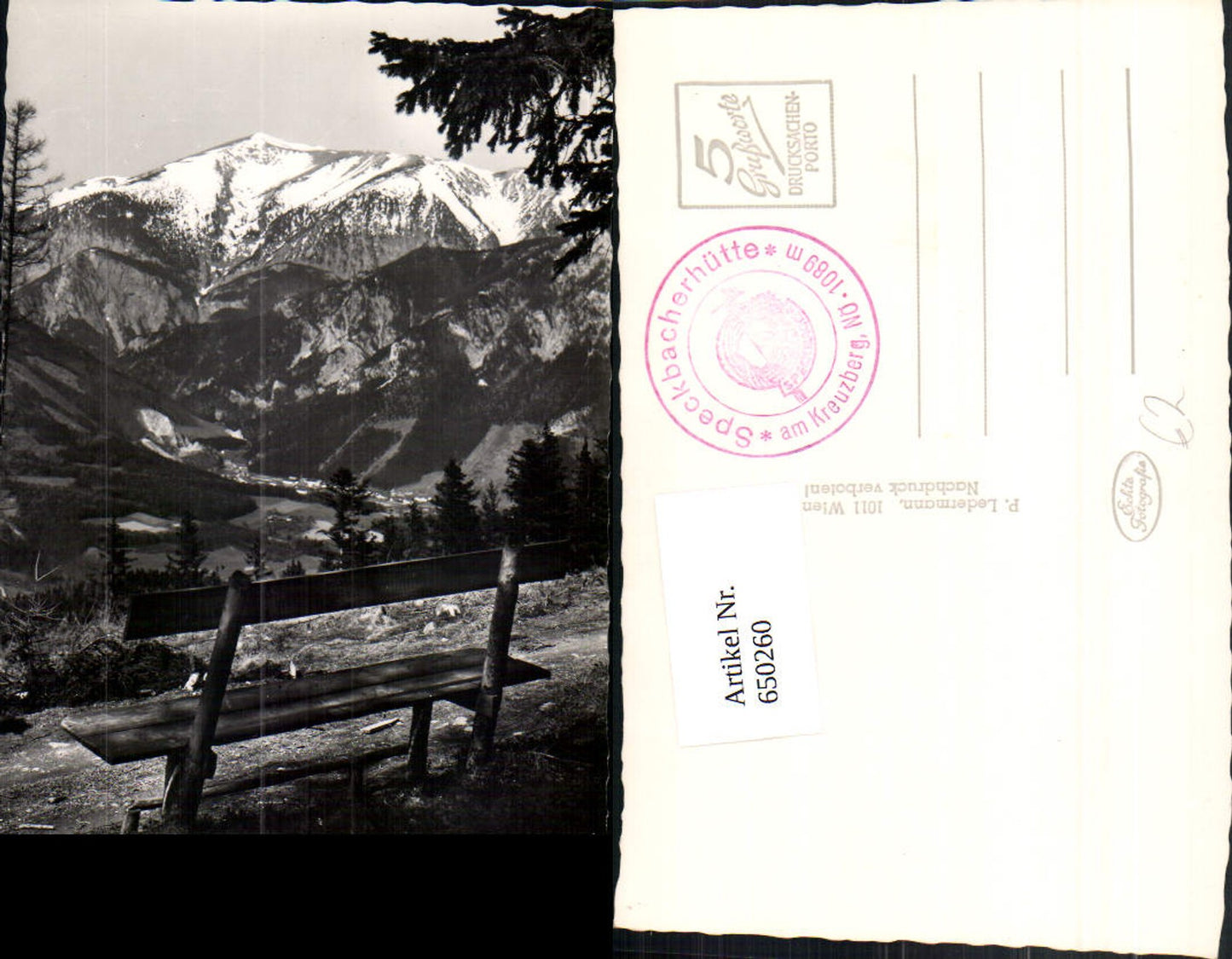 650260,Foto Ak Breitenstein Blick v. d. Speckbacherhütte a. Kreuzberg geg. Schneeberg