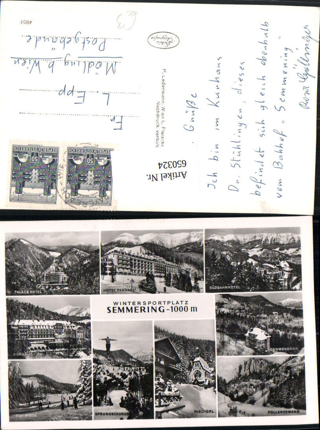 650324,Mehrbild Ak Semmering Palace Hotel Südbahnhotel Sonnwendhof Kircherl Wintersport