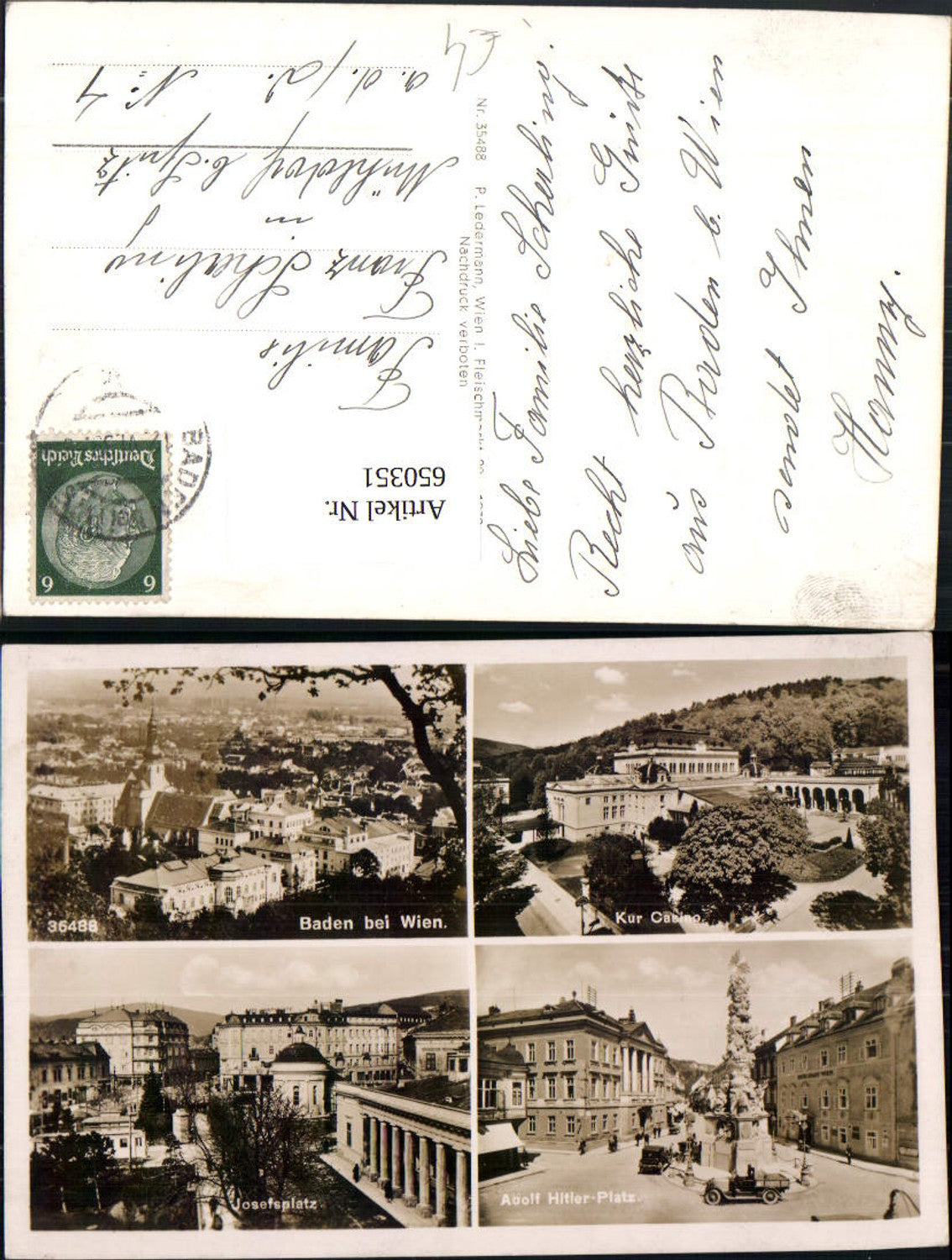 650351,Mehrbild Ak Baden b. Wien Kur Casino Josefsplatz