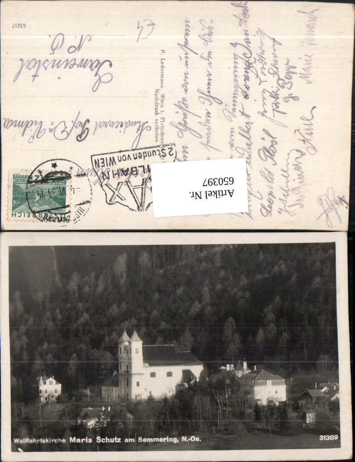 650397,Foto Ak Wallfahrtskirche Maria Schutz a. Semmering Schottwien