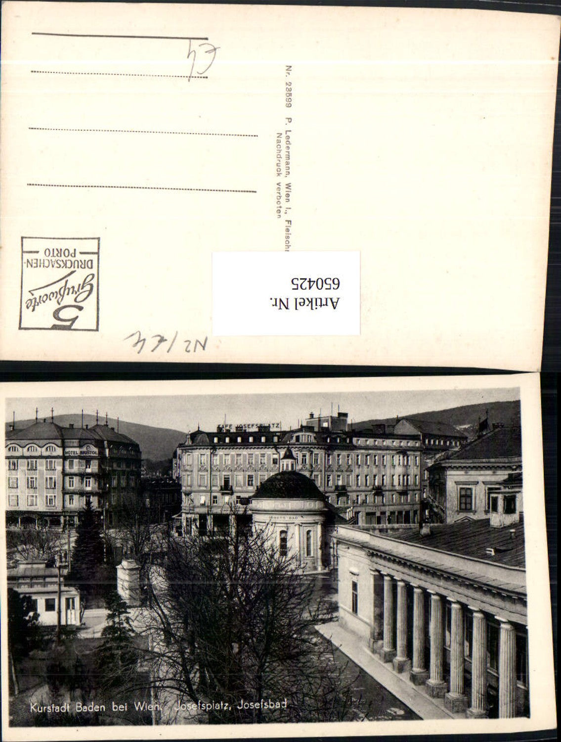 650425,Foto Ak Baden b. Wien Josefsplatz Josefsbad
