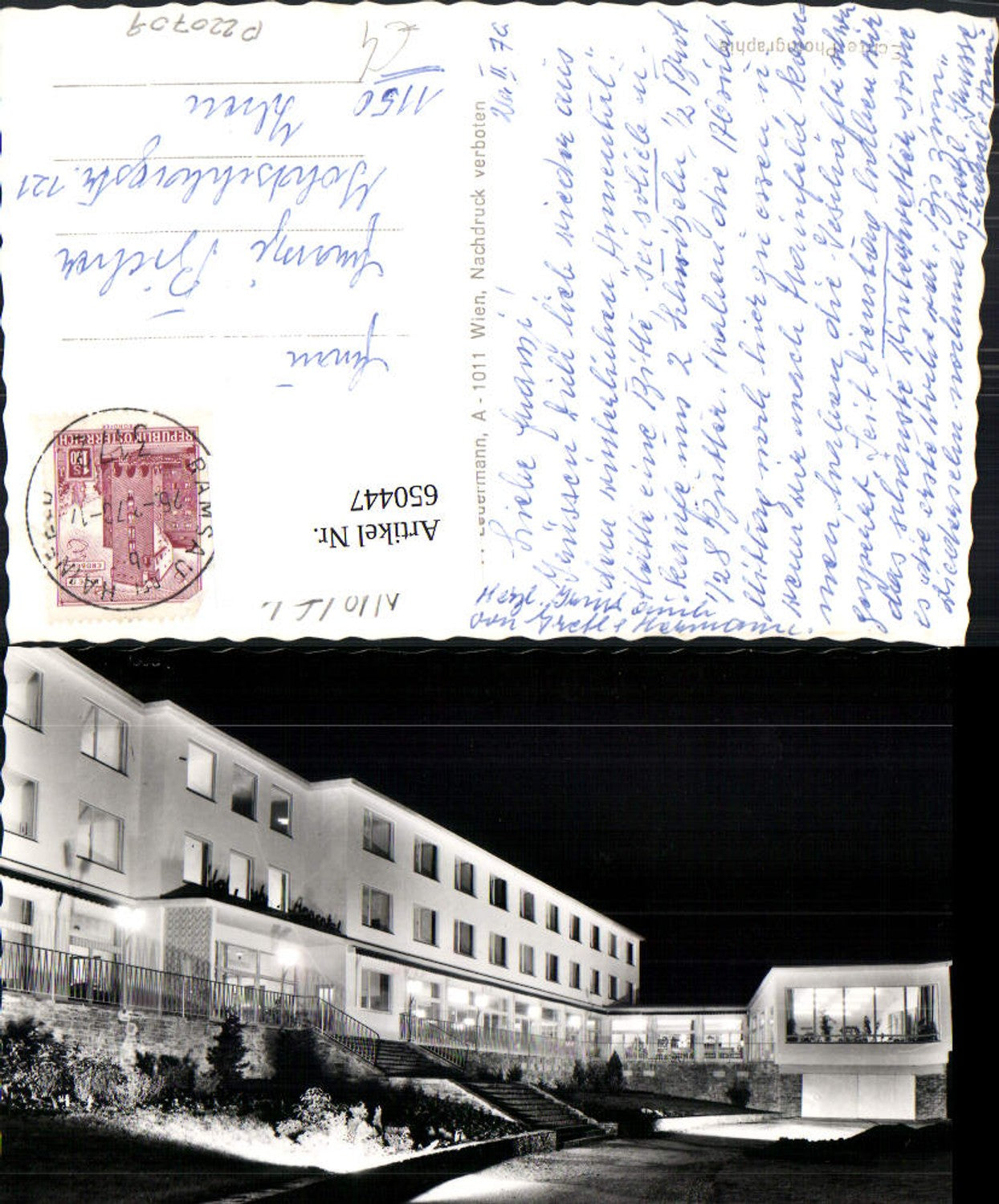 650447,Foto Ak Urlaubsheim Annental Ramsau b. Hainfeld b. Nacht