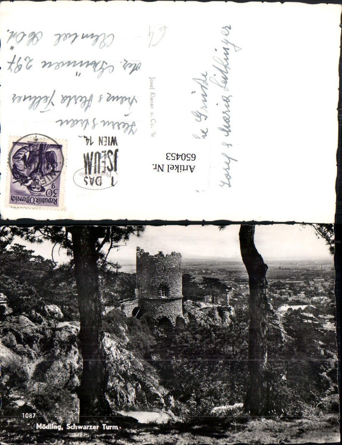 650453,Foto Ak Mödling Schwarzer Turm