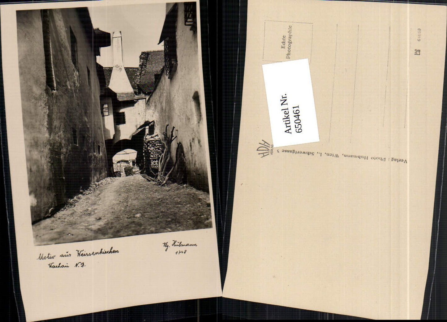 650461,tolle Foto-AK Weissenkirchen in der Wachau Strassenansicht pub Hubmann 1748