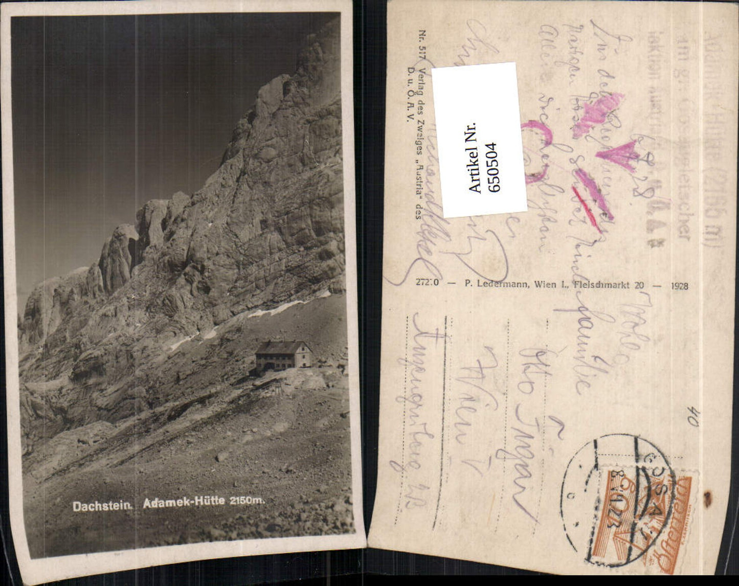 650504,Dachstein Adamek-Hütte bei Gosau