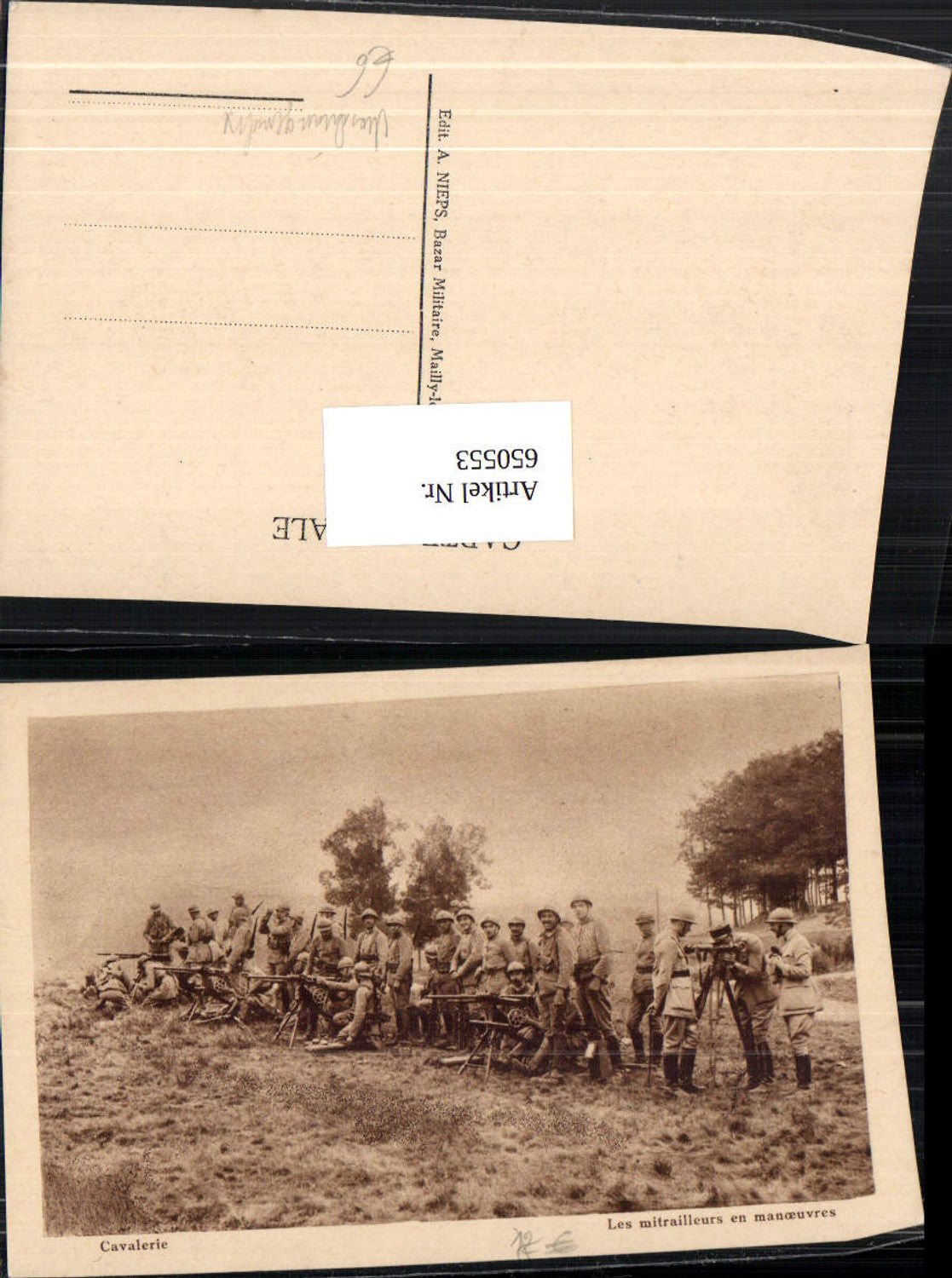 650553,Cavalerie Soldaten MG Maschinengewehr Übung Frankreich Kavallerie Waffen