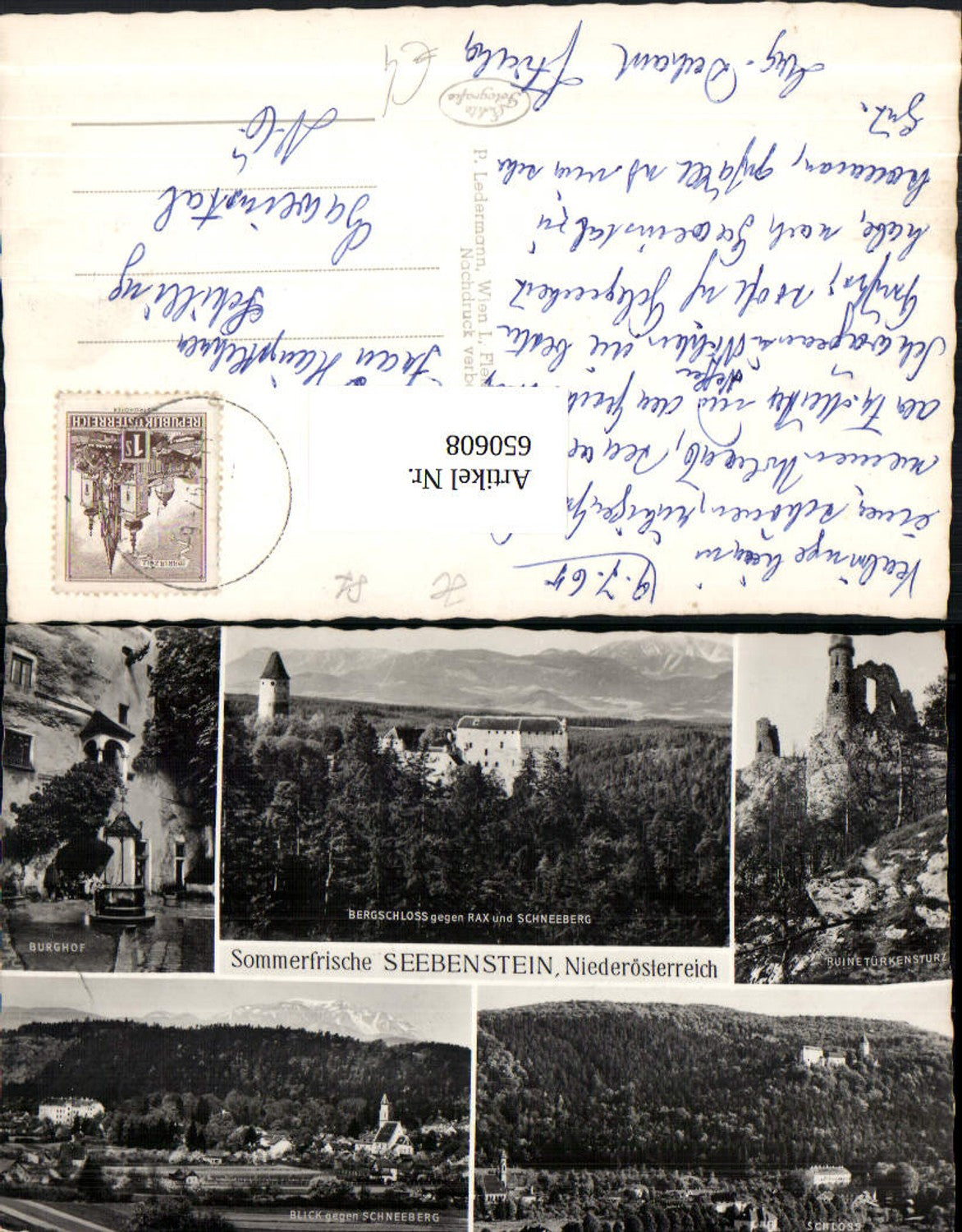 650608,Mehrbild Ak Seebenstein Burghof Bergschloss Schloss