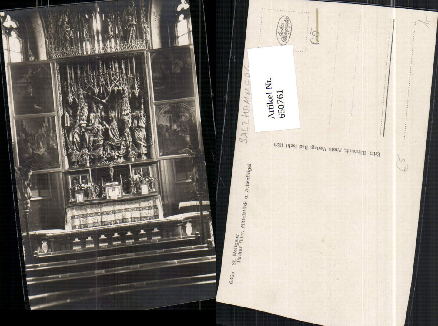 650761,Foto-AK St. Wolfgang am Wolfgangsee Pacher Altar pub Bährendt 636a