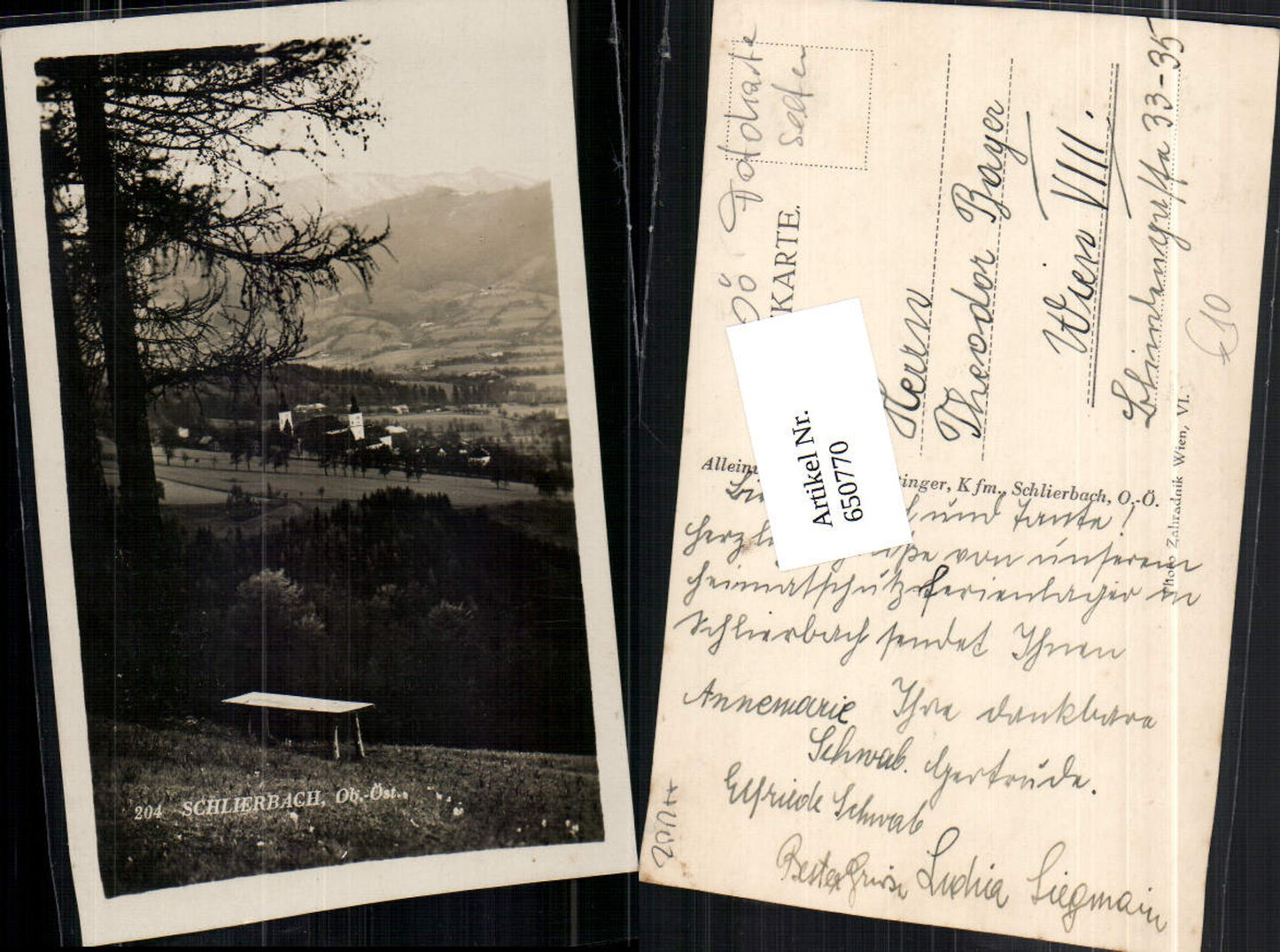 650770,seltene Partie aus Schlierbach Kremsmünster pub Photo Zahradnik Wien 6