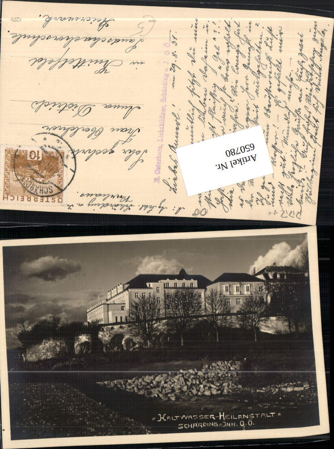 650780, great photo postcard Schärding am Inn institution
