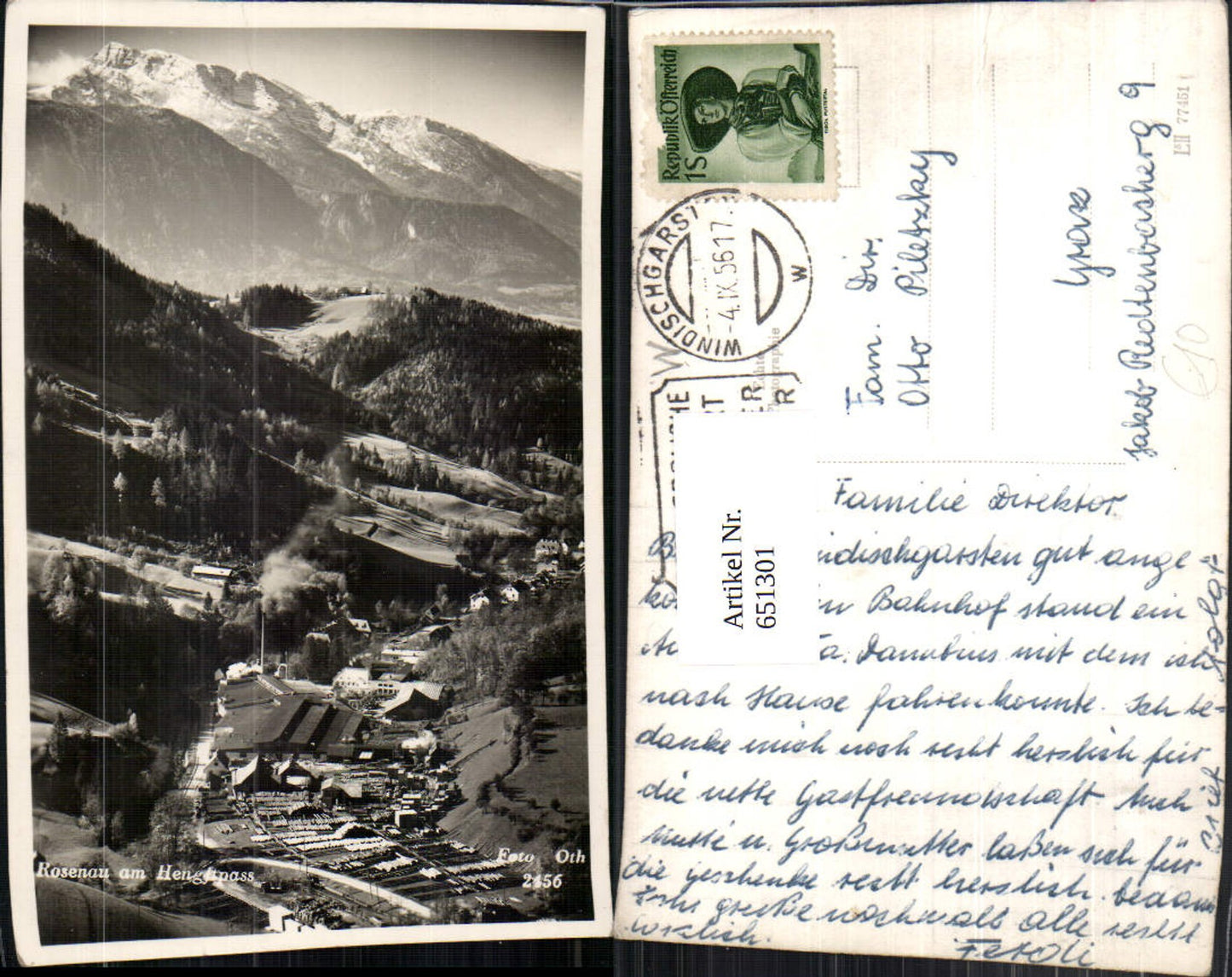 651301,Foto Ak Rosenau a. Hengstpaß Hengstpass Spital am Pyhrn pub Foto Oth 2456