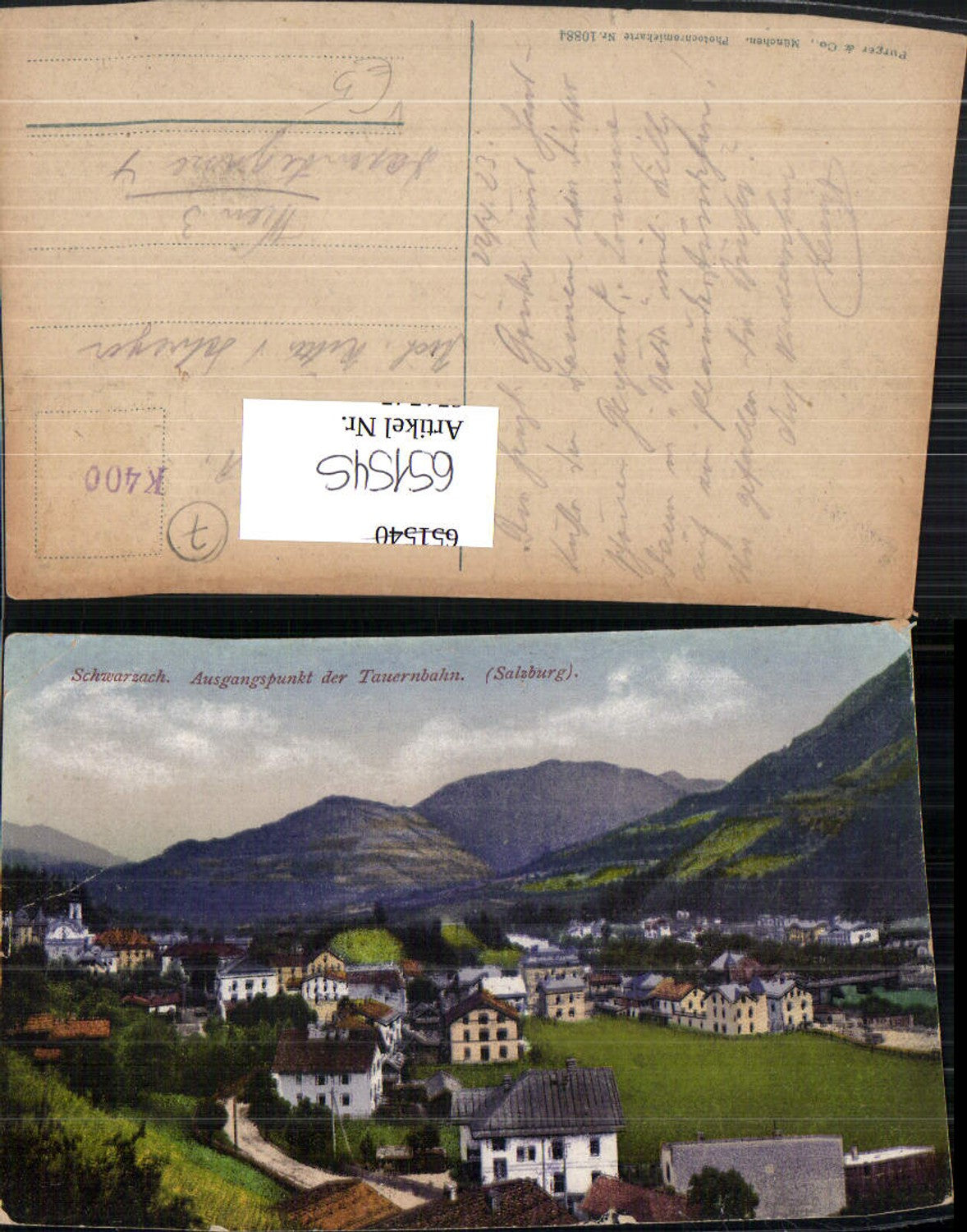 651545, Schwarzach starting point of the Tauern Railway pub Purger Co 10884