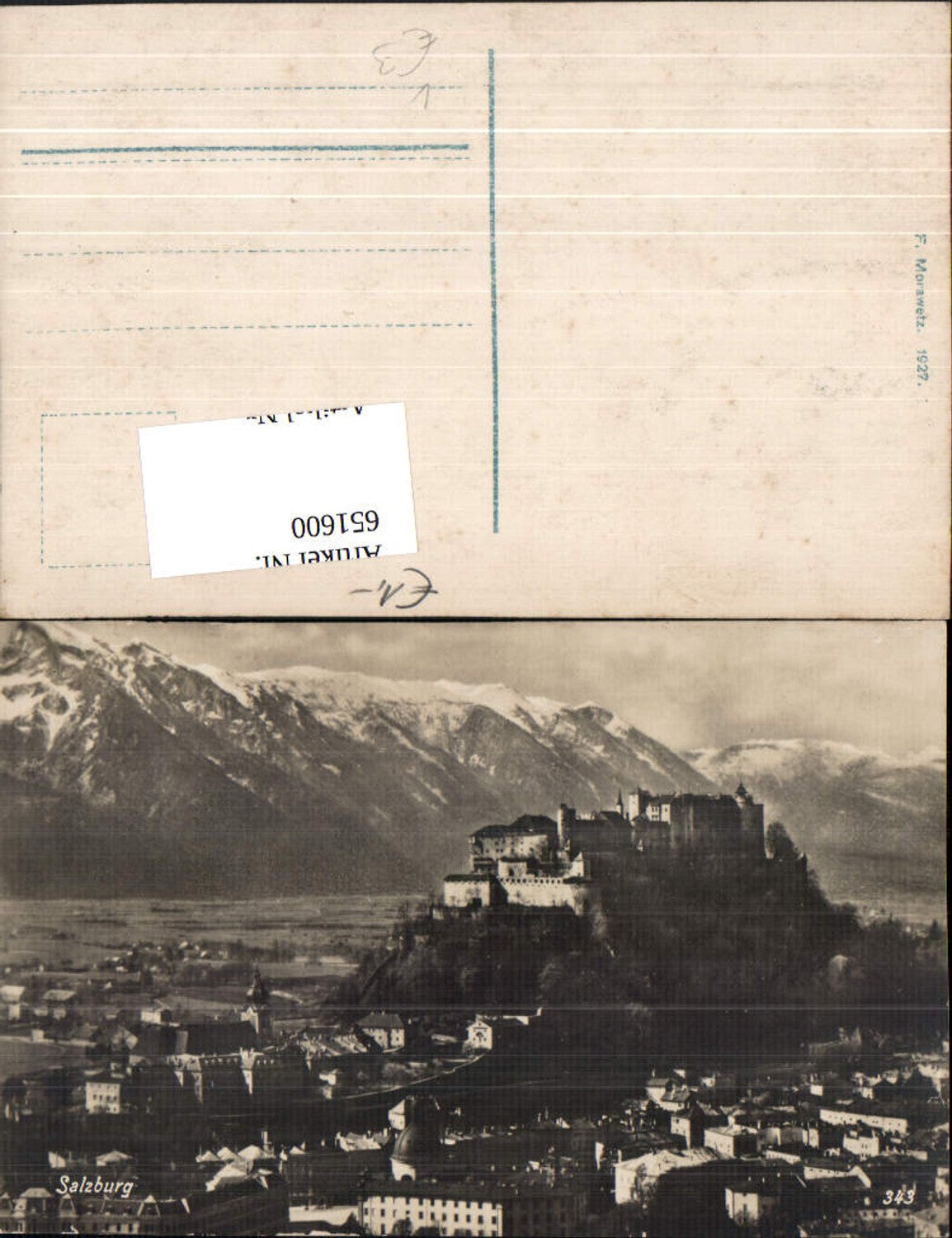 651600, Salzburg View of Hohensalzburg Fortress pub F. Morawetz 343
