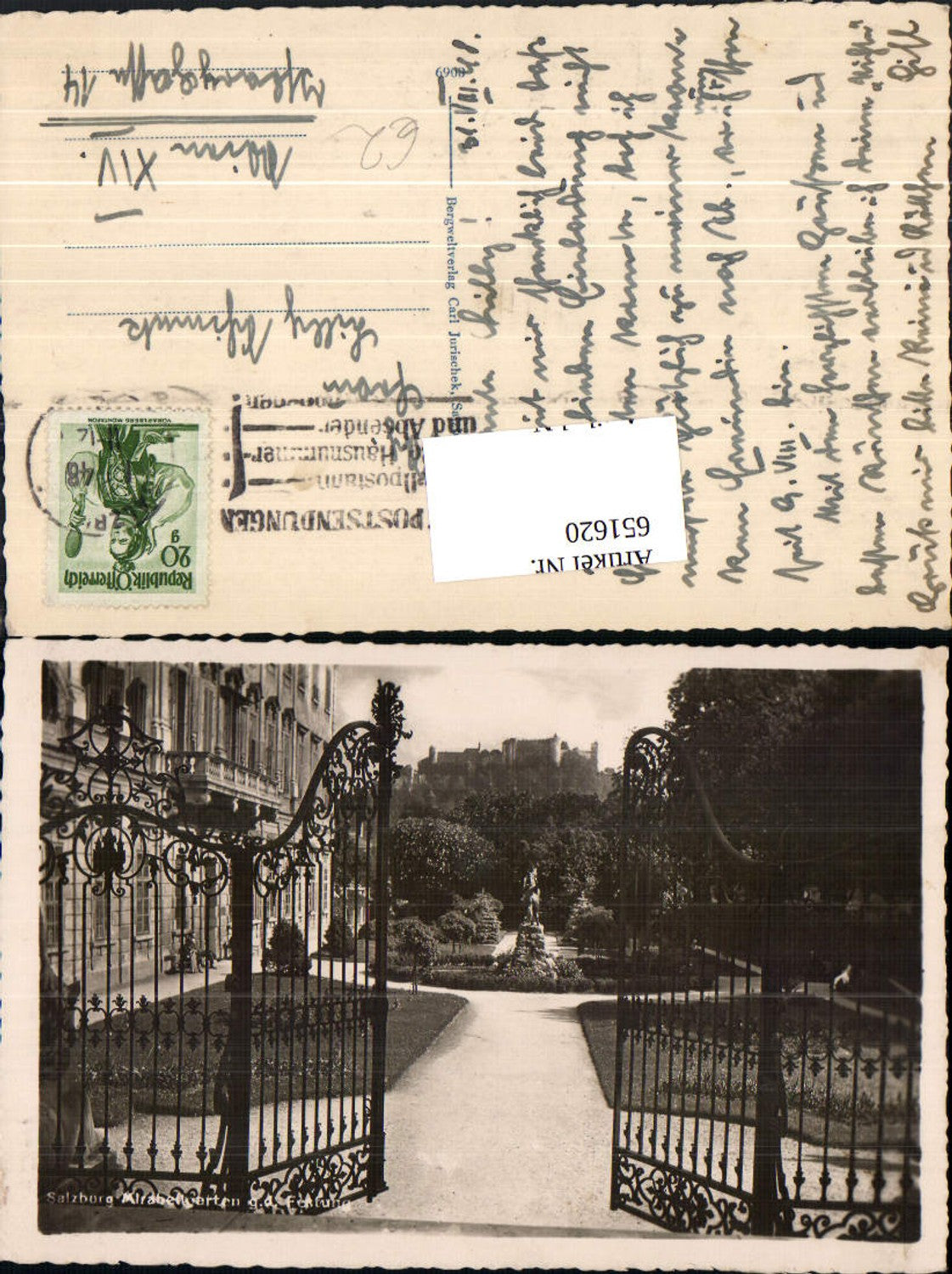 651620,Salzburg Mirabellgarten g. d. Festung