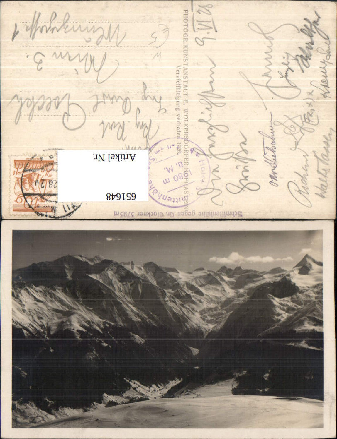 651648,Foto Ak Schmittenhöhe geg. Großglockner b. Zell a. See