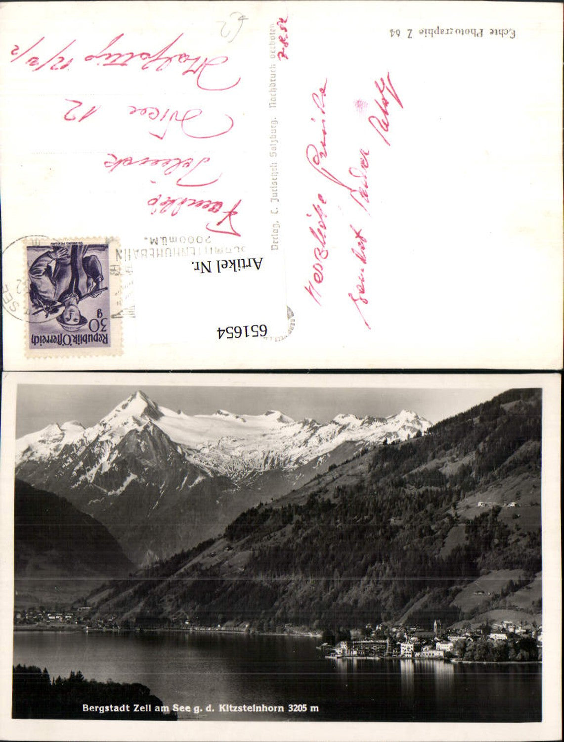 651654,Foto Ak Zell a. See g. d. Kitzsteinhorn