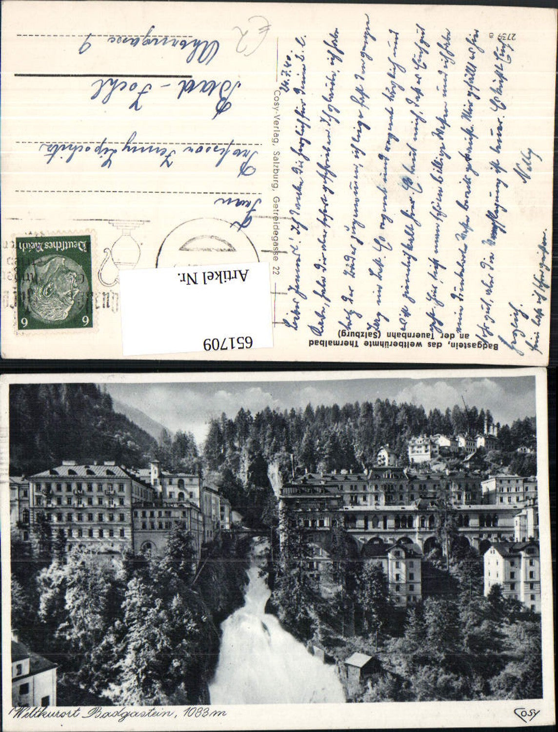 651709, Bad Gastein view with waterfall